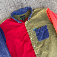 1990’s J. Crew Multi-Tone End of Day Style Corduroy Shirt Medium
