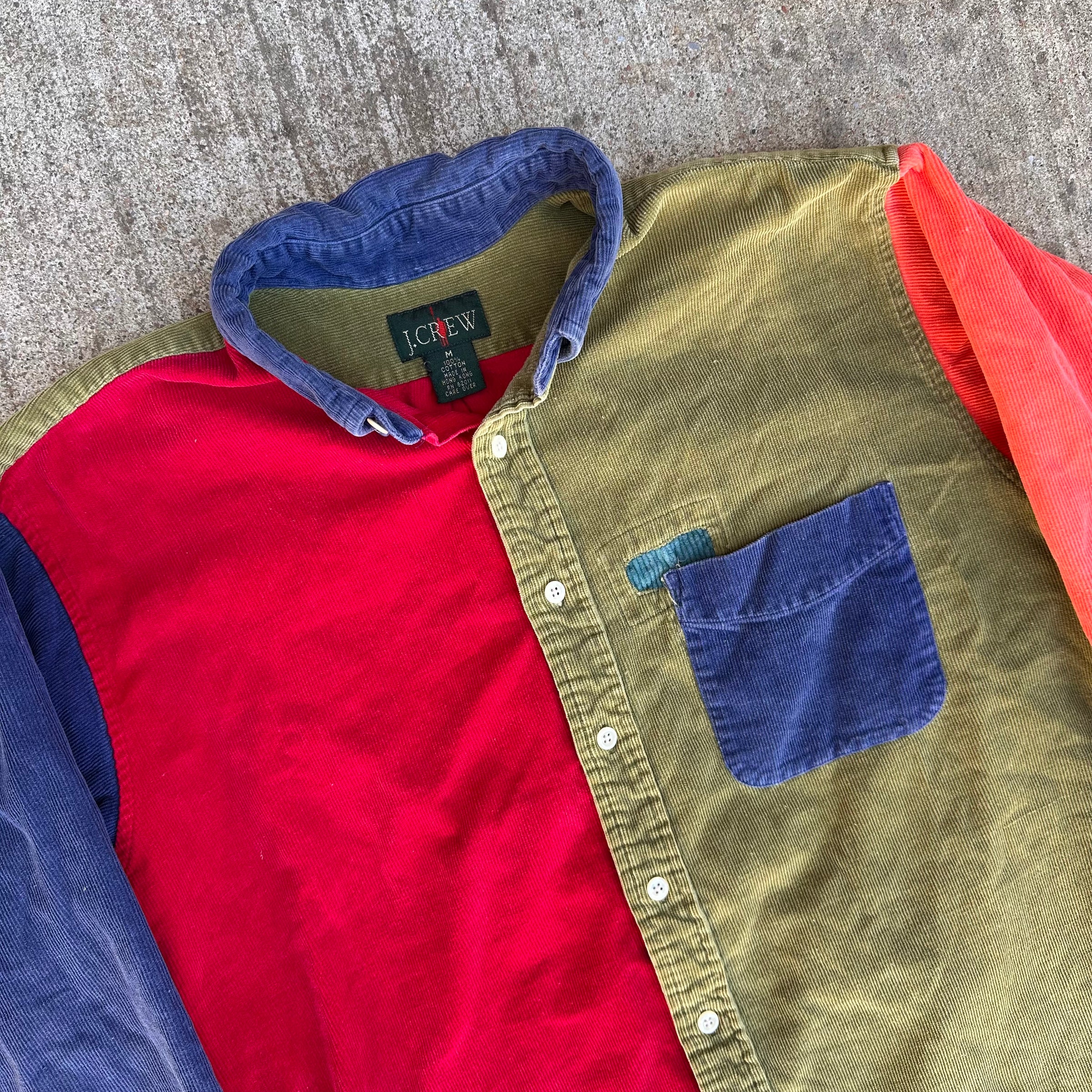 1990’s J. Crew Multi-Tone End of Day Style Corduroy Shirt Medium