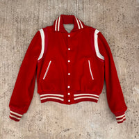 1960’s Hatchers Bulldog Patched Reversible Wool Varsity Jacket 25” Chest