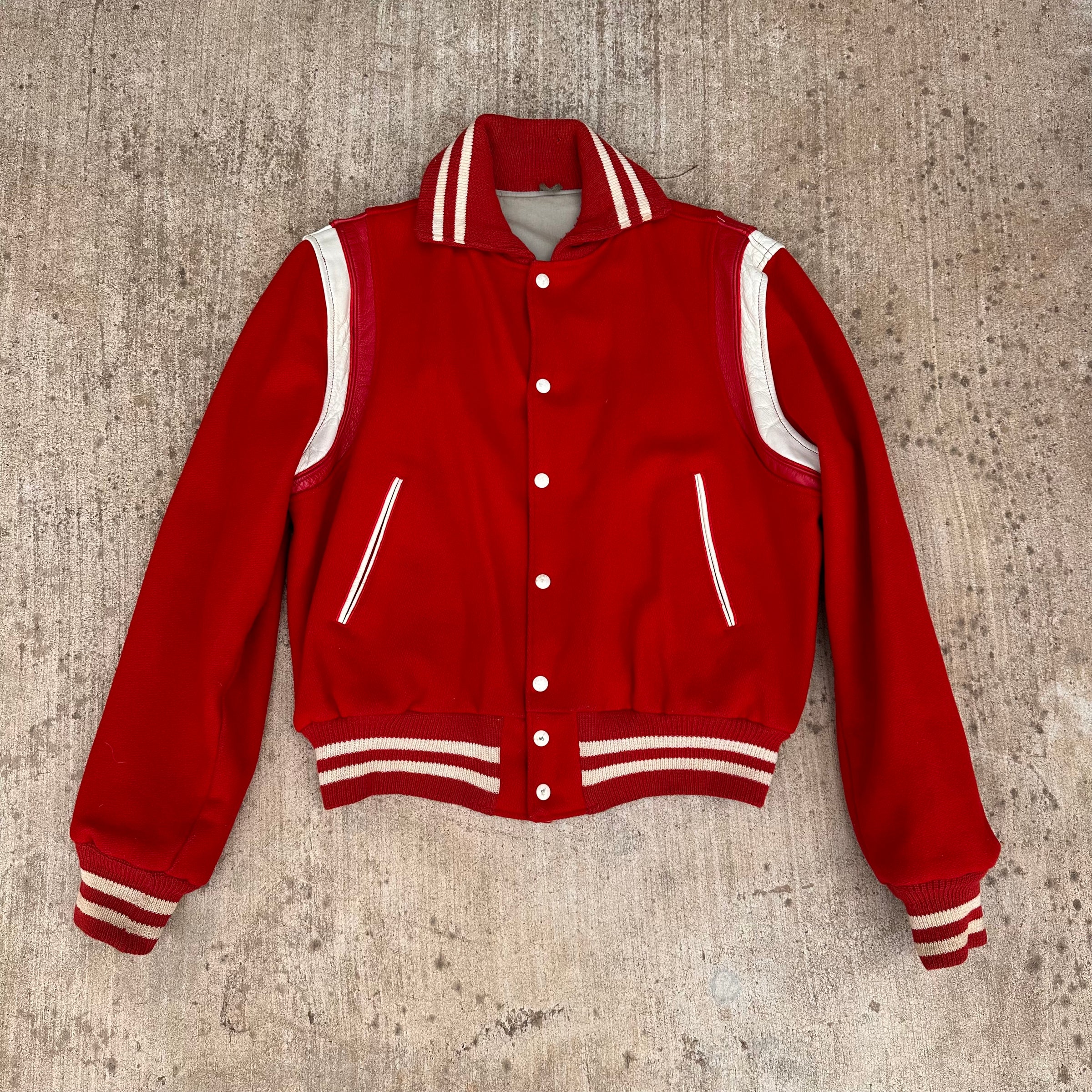 1960’s Hatchers Bulldog Patched Reversible Wool Varsity Jacket 25” Chest