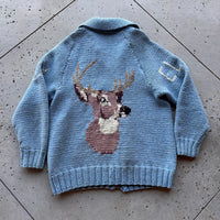 1960’s Light Blue Elk Cowichan Sweater XL