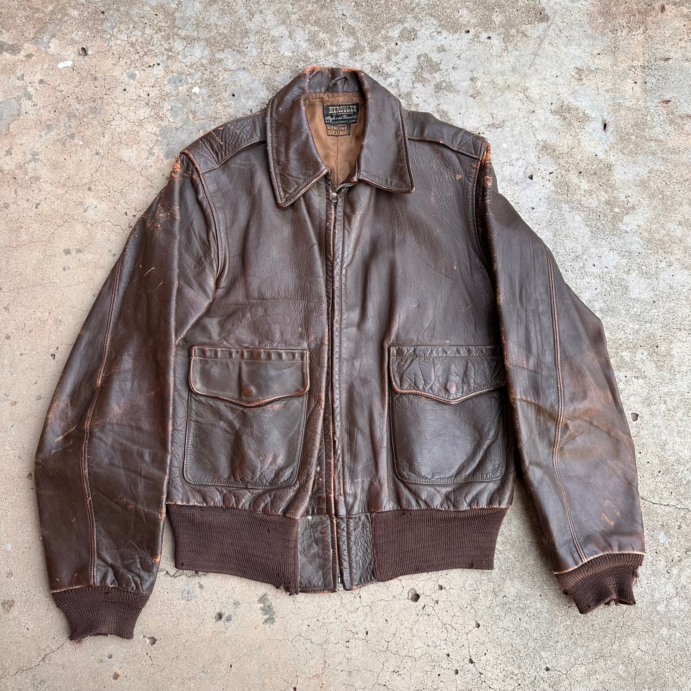 1940’s Hercules Horsehide A-2 Style Leather Jacket