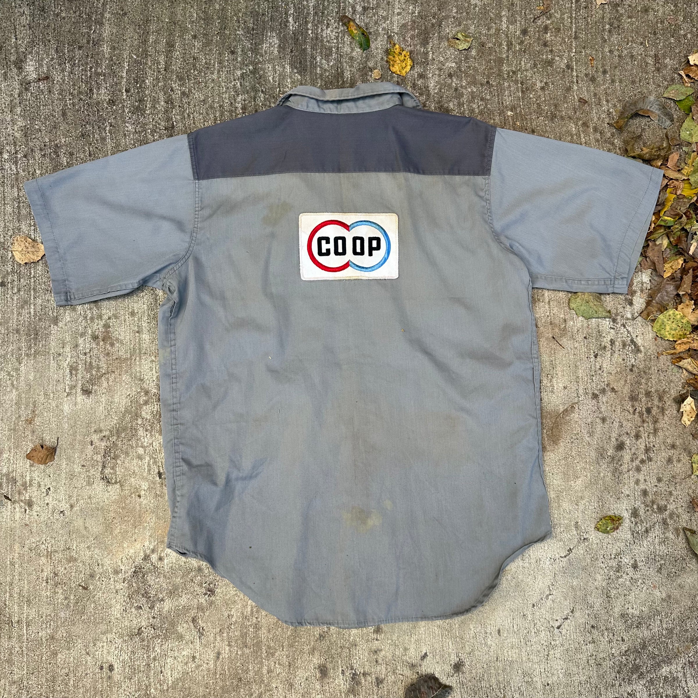 1970’s Coop Patched Two Tone Work Shirt Large