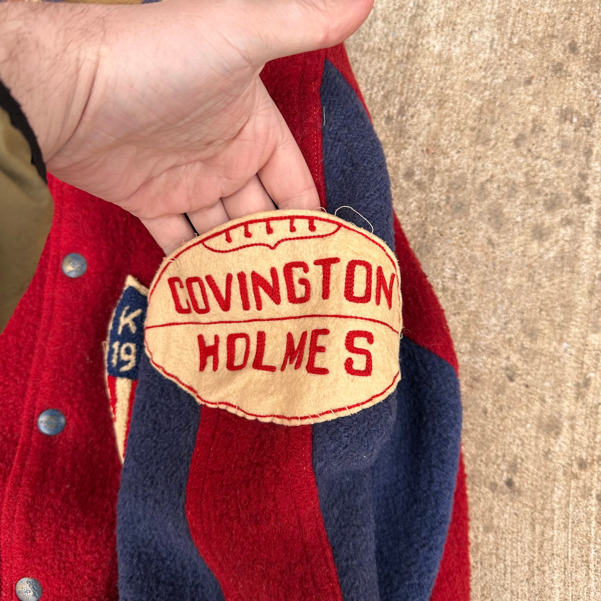 1940’s Butwin Two-Tone Nylon Fleece Reversible Varsity Jacket 24” Chest
