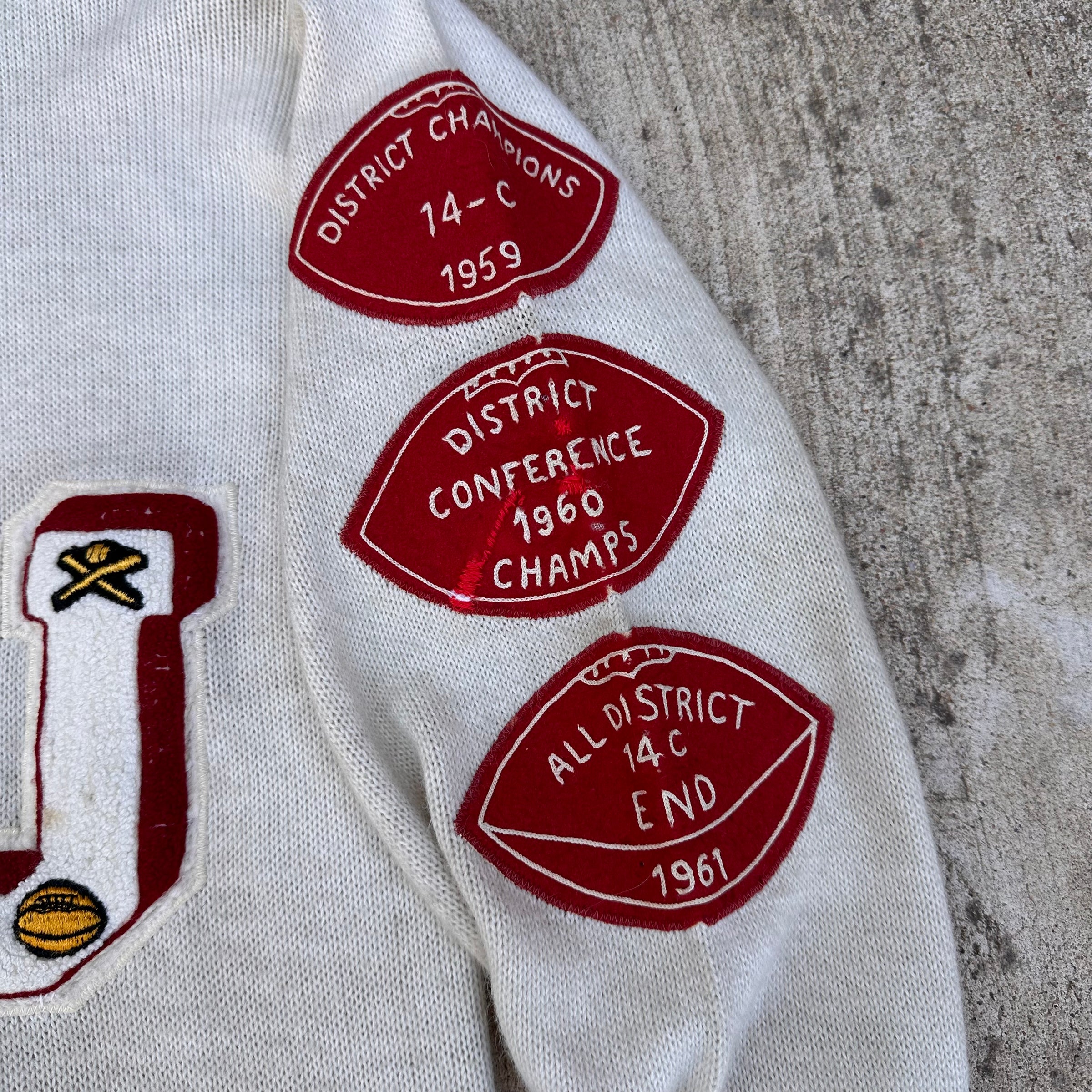 1950’s/60’s Patched Indian Head Letterman Cardigan Sweater Size 46