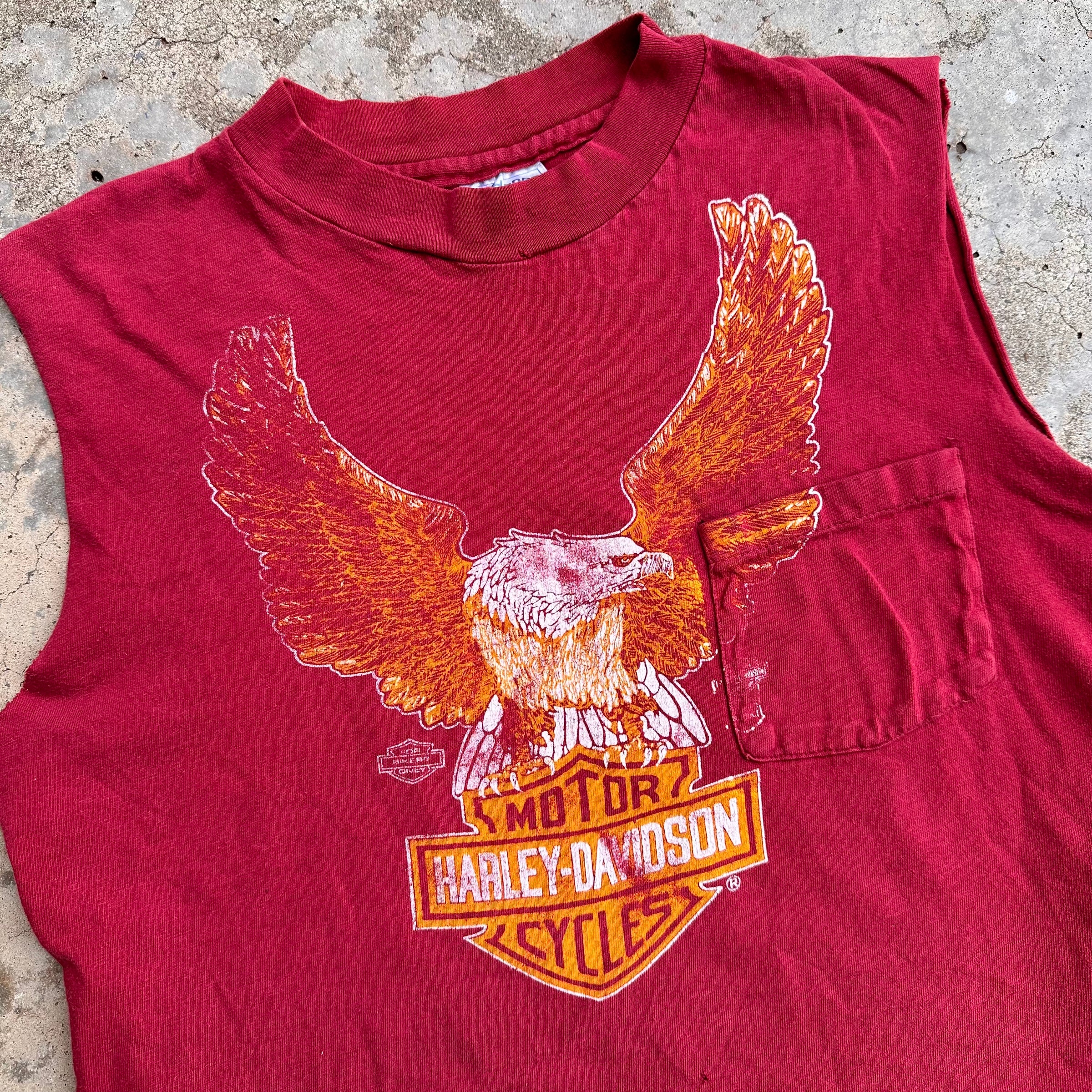 1980’s Harley Davidson Eagle Sleeveless Pocket T-Shirt Medium