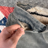 1920’s/30’s Strong Reliable Grey Corduroy Pants 38” x 28”
