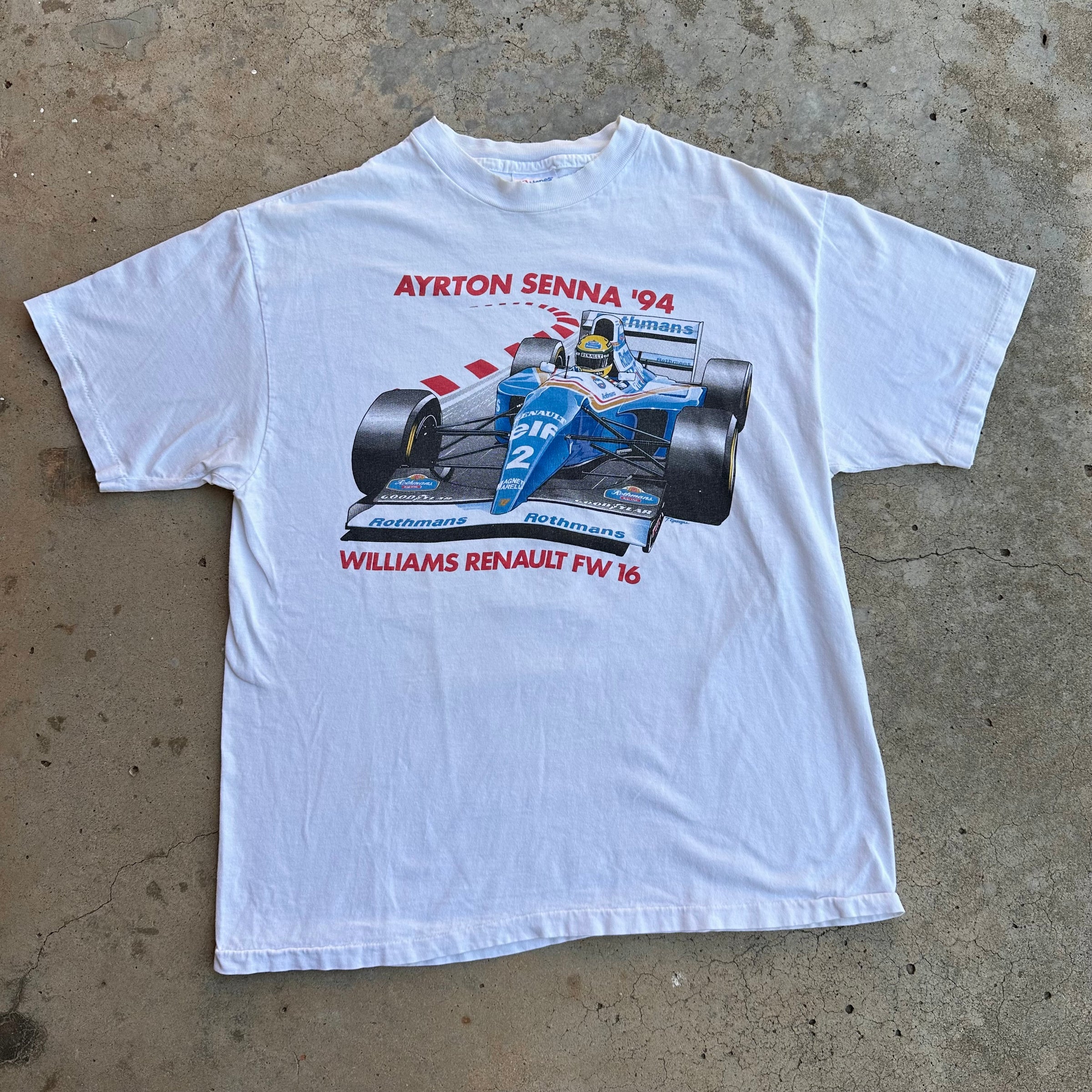 1990’s Ayrton Senna Williams Renault Formula 1 Racing T-Shirt Large
