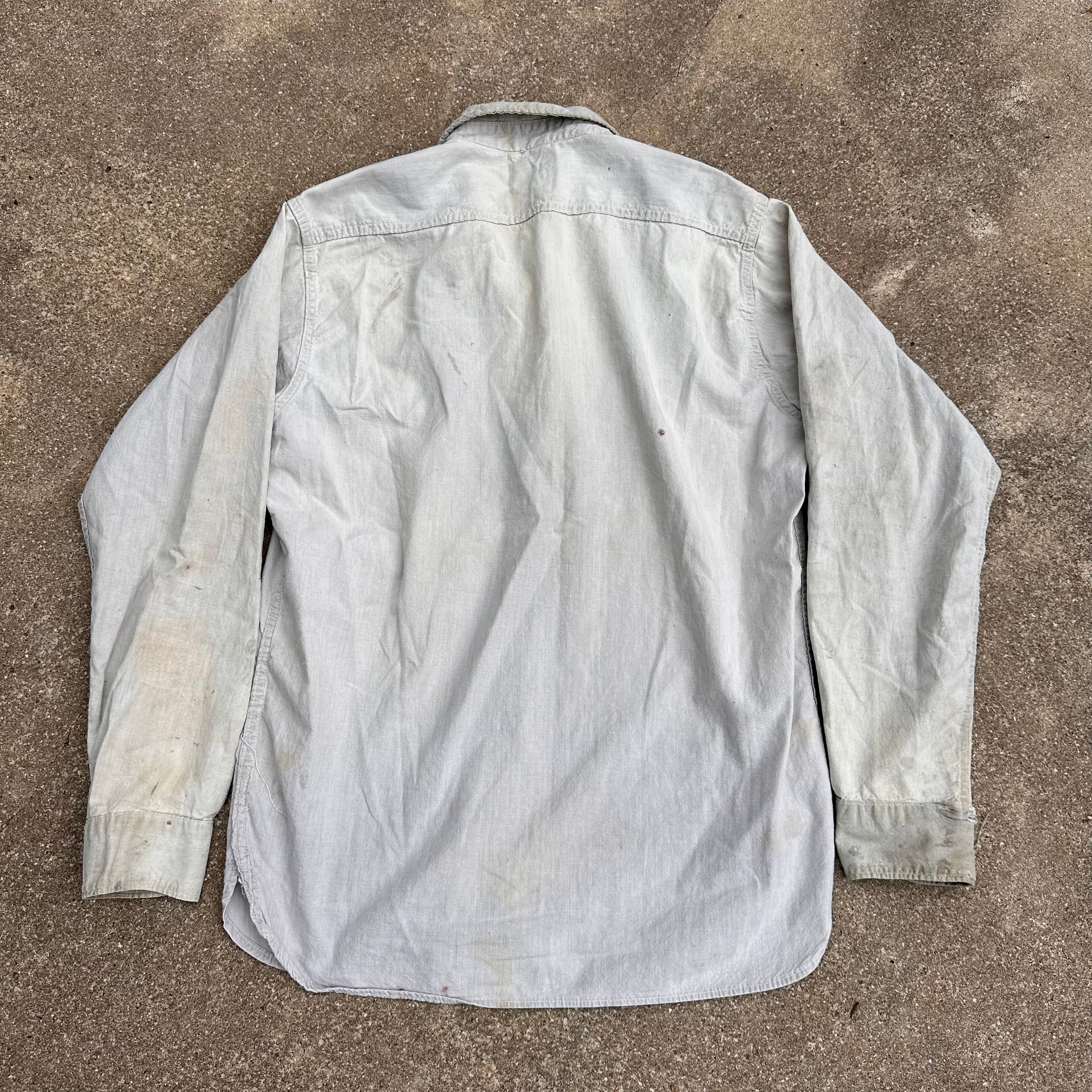 1950’s Washington Dee Cee Grey Chambray Work Shirt Medium