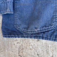 1960’s Animal Print Lined Vat Dyed Denim Chore Jacket 22.5” Chest