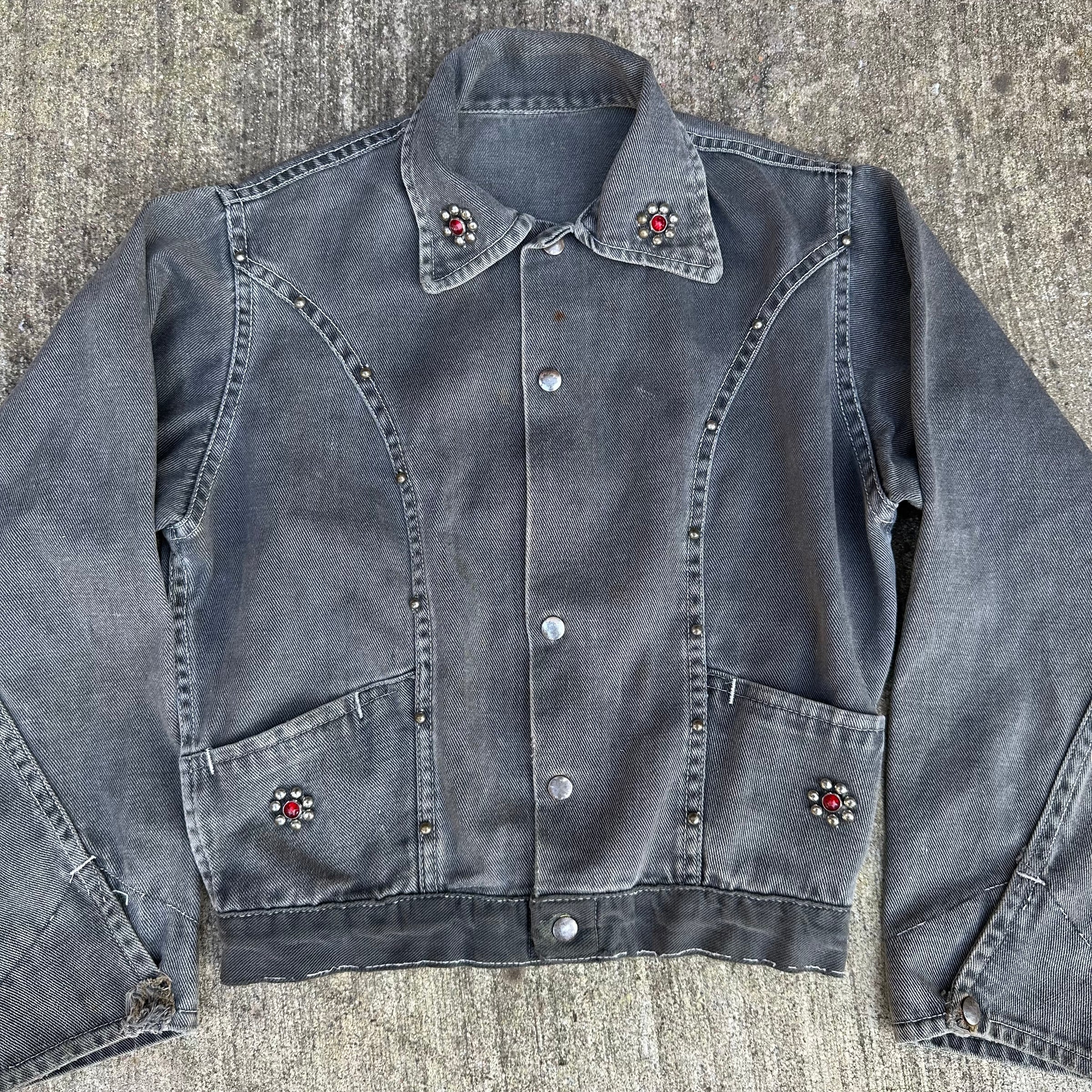 1950’s/60’s Kids Studded Black Denim Jacket