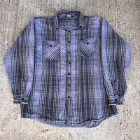 1980’s Osh’Kosh Black and Grey Cotton Flannel Shirt XL