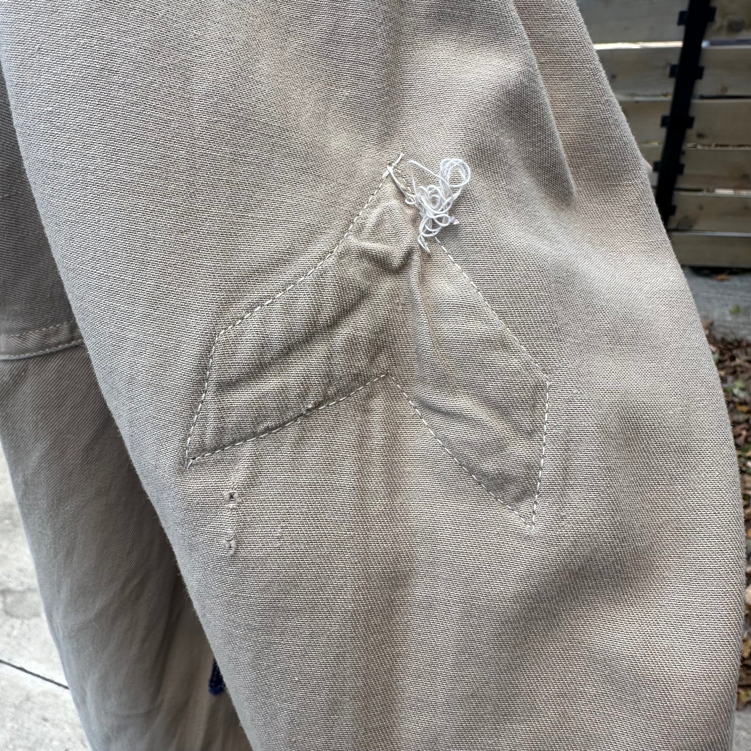 1940’s WWII 82nd Airborne Patched Khaki Shirt with Gas Flap