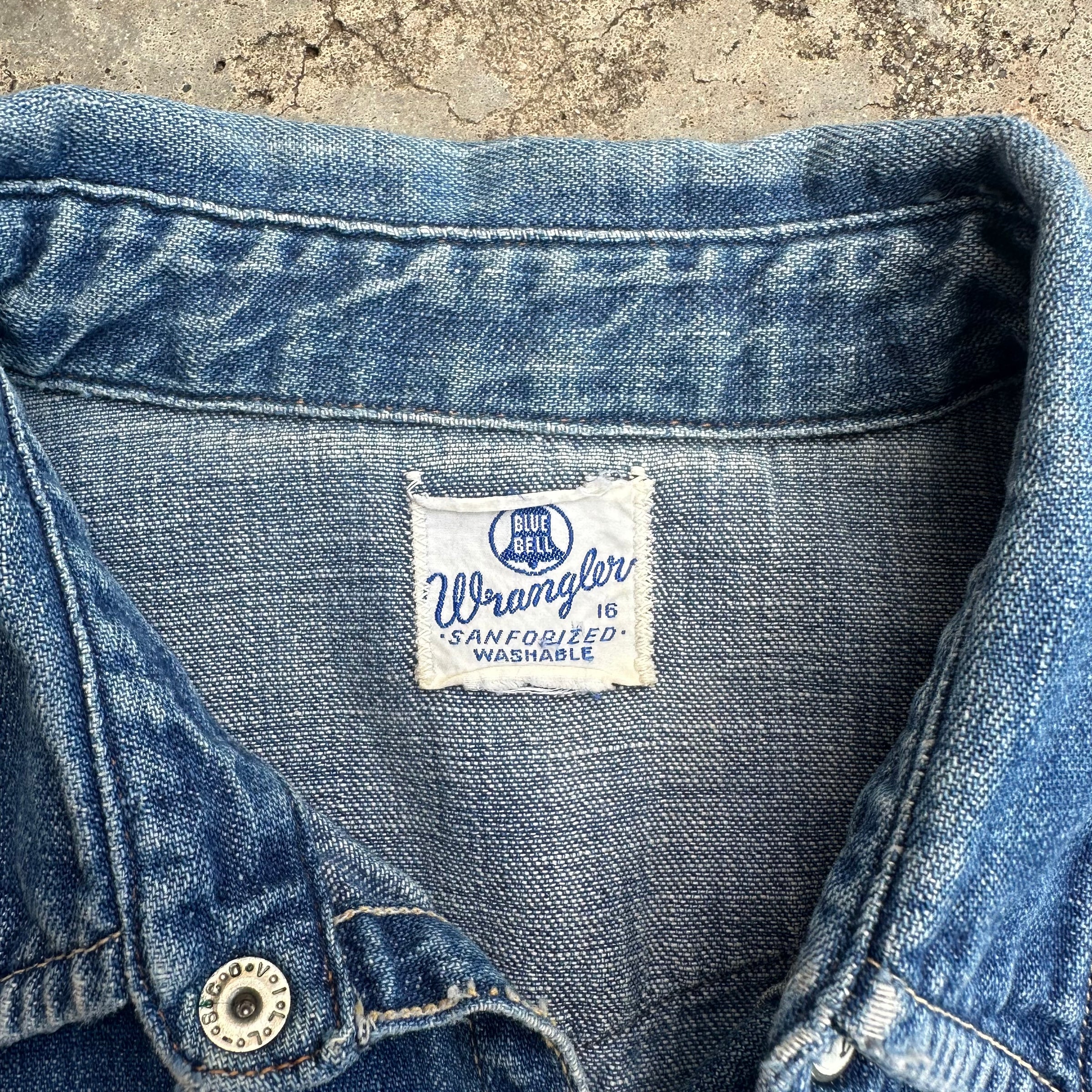 Late 40’s Wrangler Denim Shirt 18.5” Chest