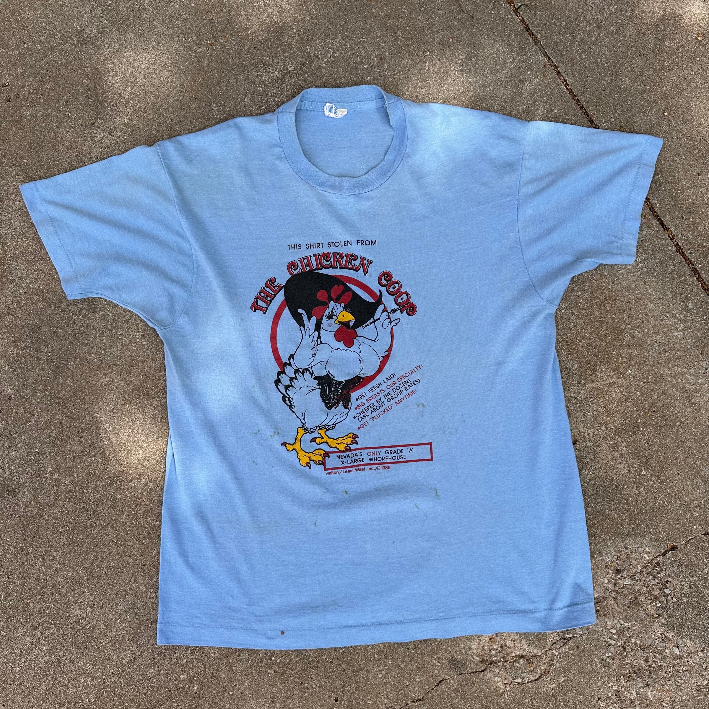 1980’s The Chicken Coop Strip Club Brothel T-Shirt Large
