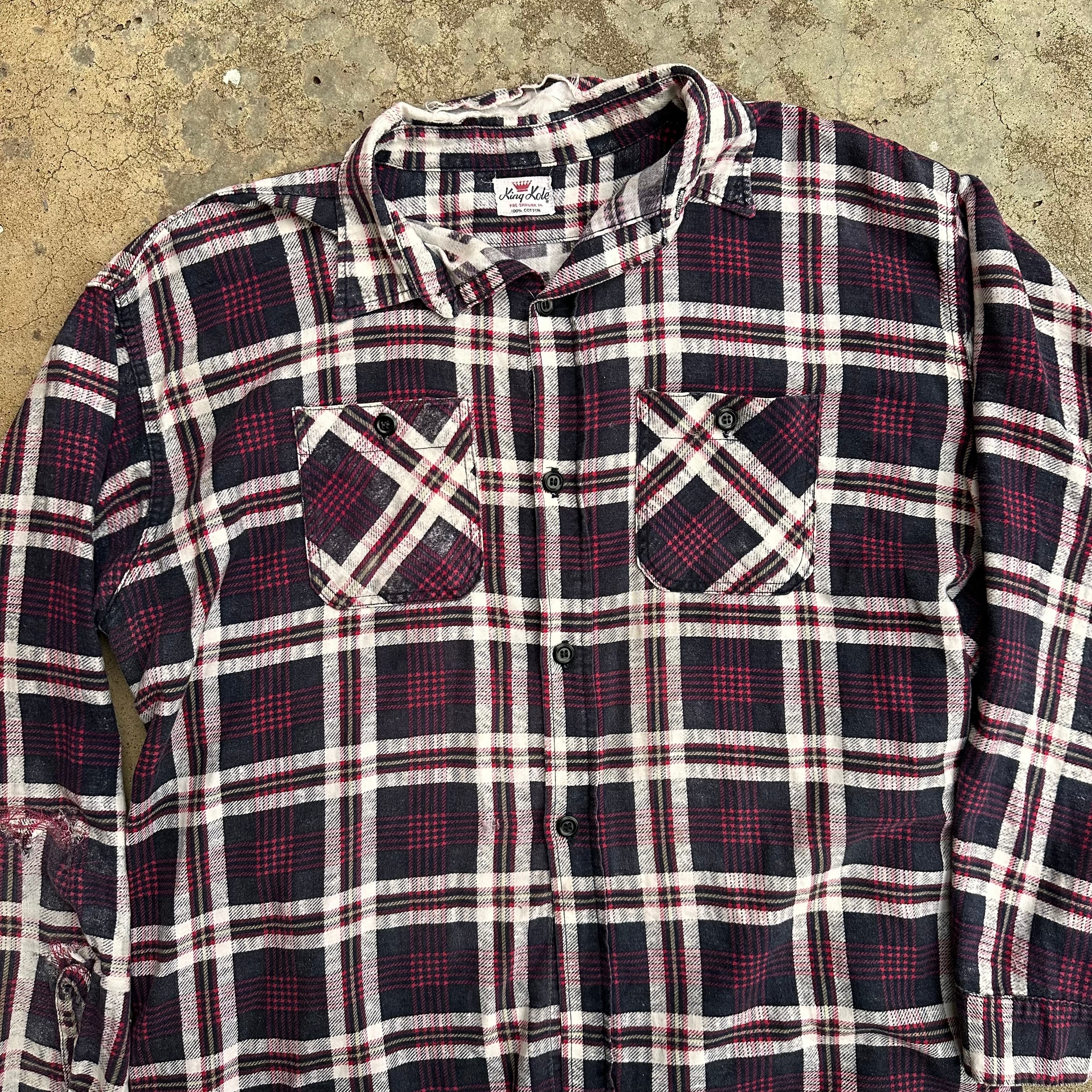 1950’s/60’s King Kole Printed Cotton Flannel Shirt XL