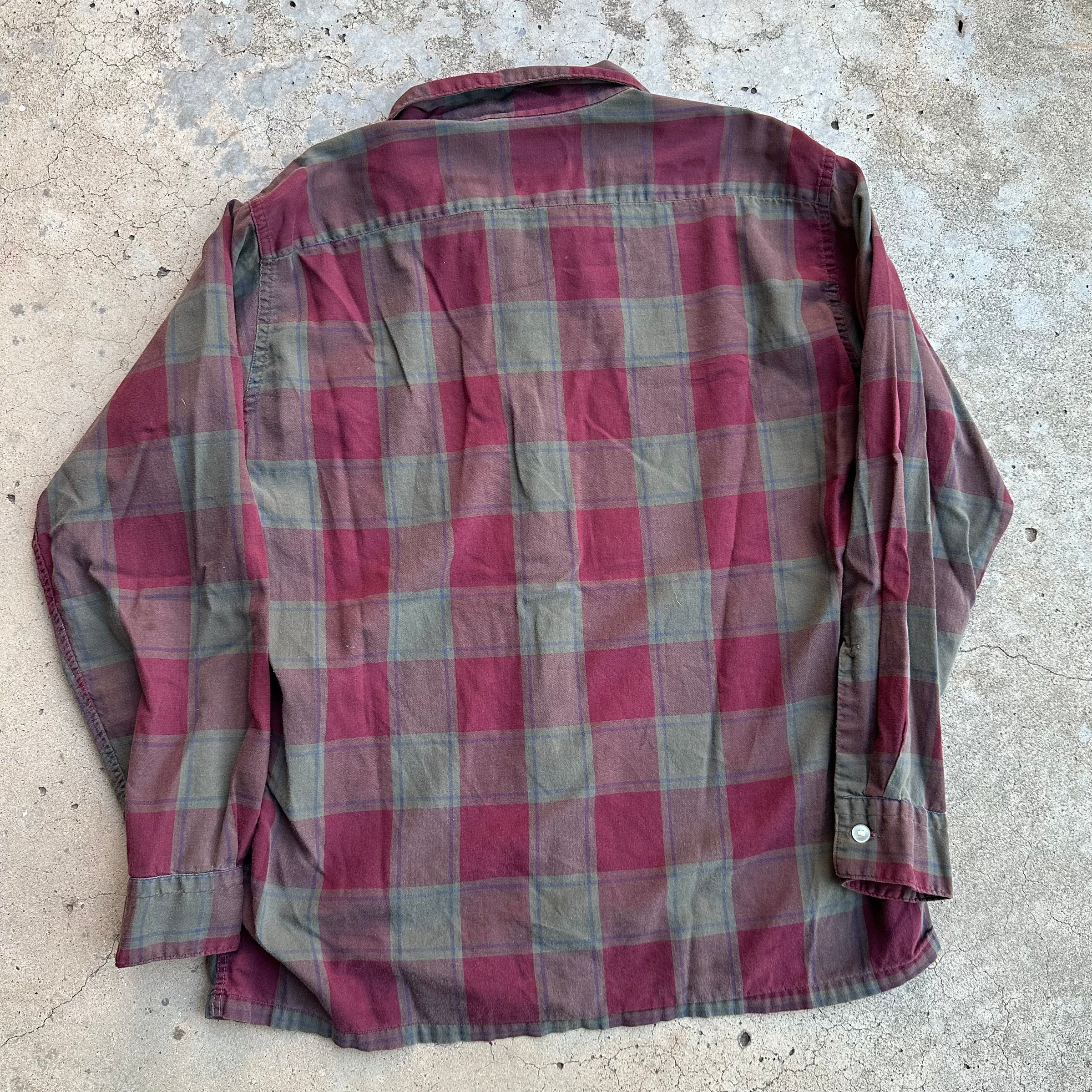 1960’s Arrow Ombre Check Cotton Loop Collar Shirt Medium