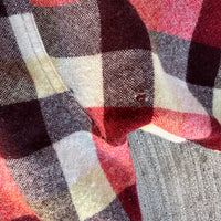 1960’s Arrow Plaid Wool Loop Collar Shirt Medium