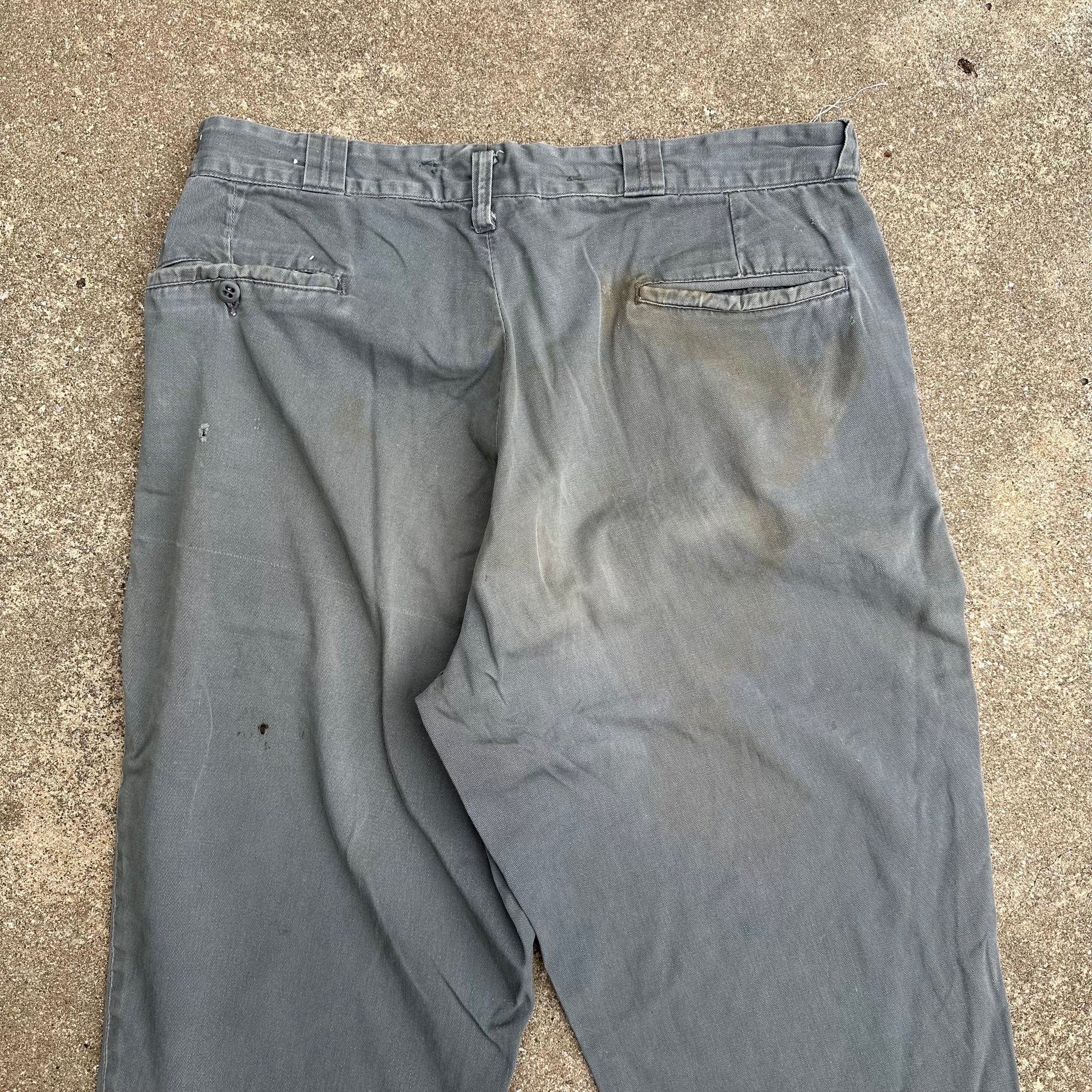 1950’s Grey Boat Cloth Work Pants 34” Waist