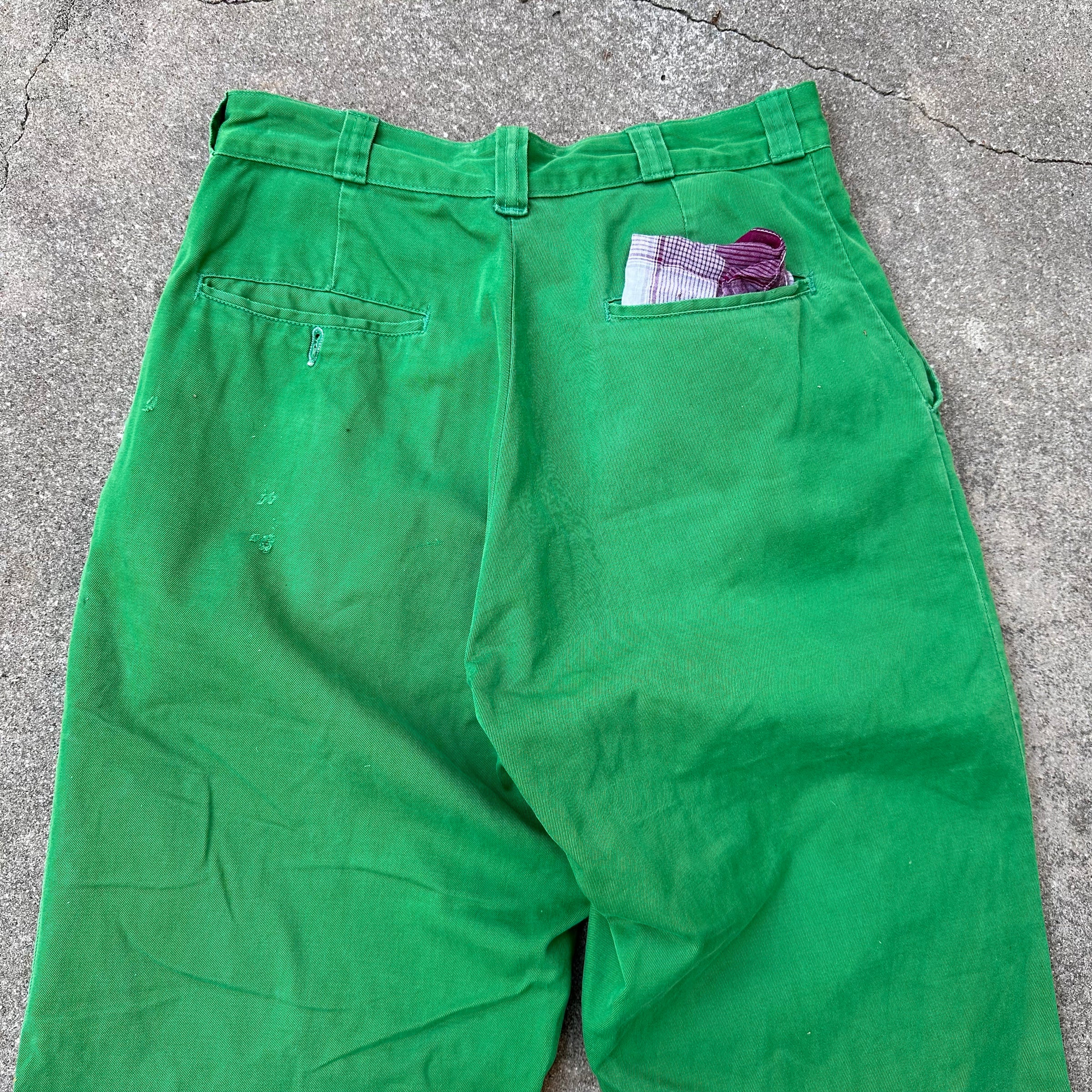 1950’s Shamrock Gas Station Uniform Cotton Work Pants 29” x 30”