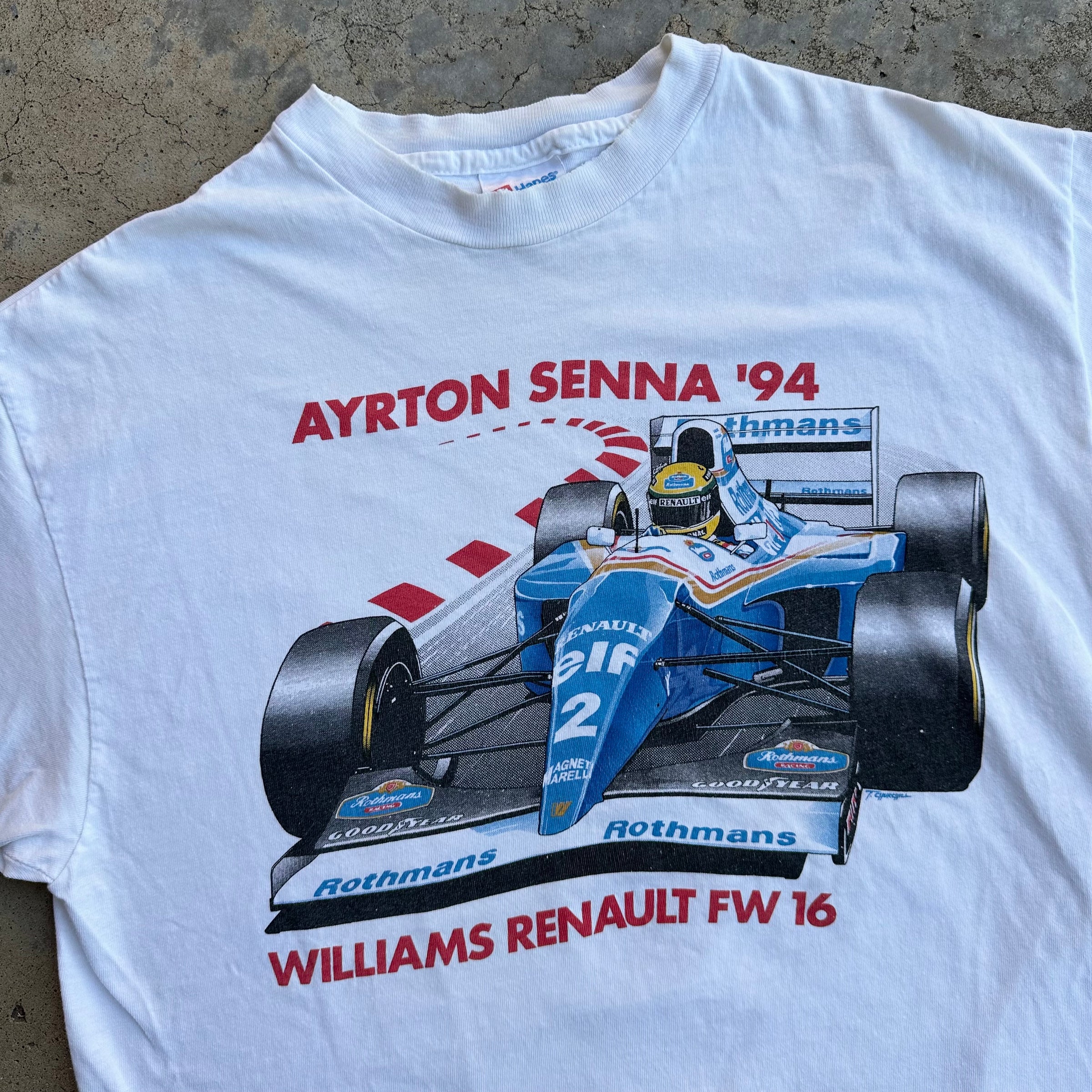 1990’s Ayrton Senna Williams Renault Formula 1 Racing T-Shirt Large