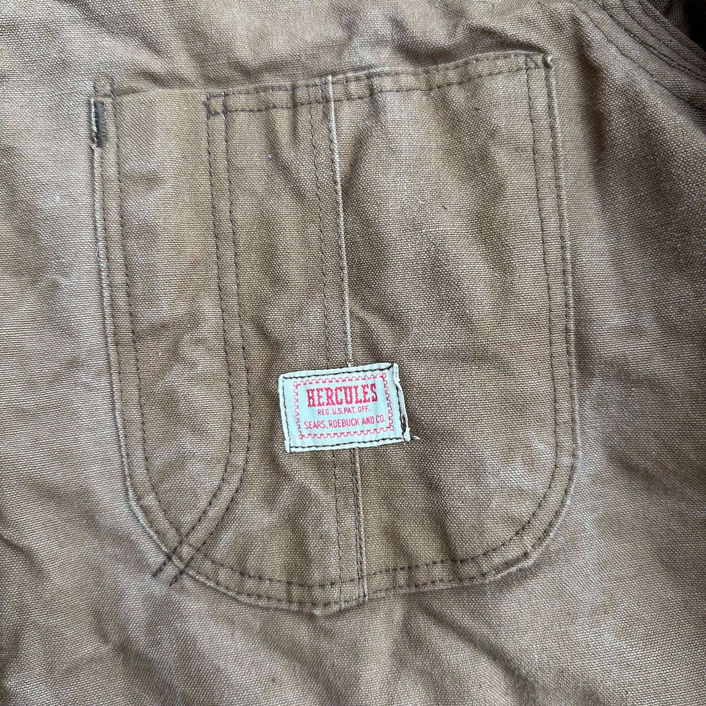 1950’s/60’s Hercules Blanket Lined Duck Canvas Chore Coat 24” Chest