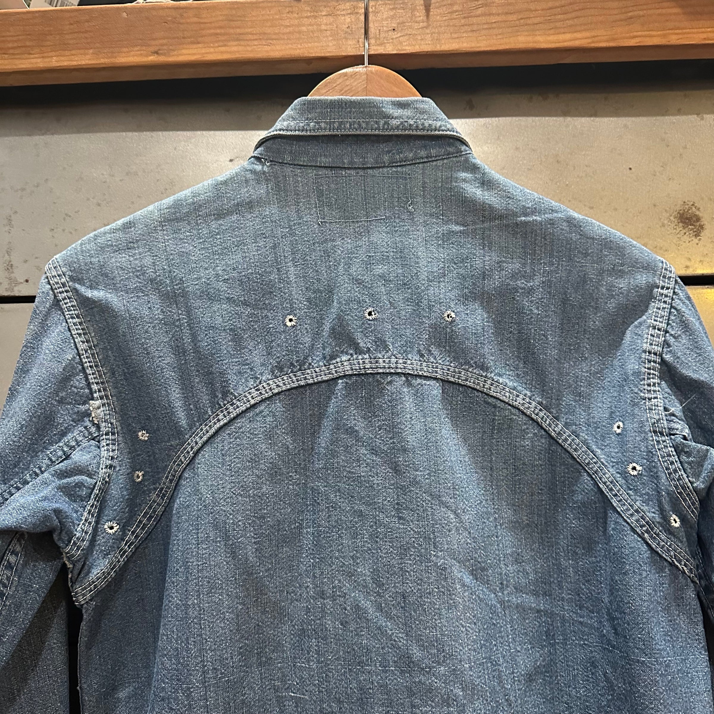 1950’s Mexican Chambray Work Shirt Small