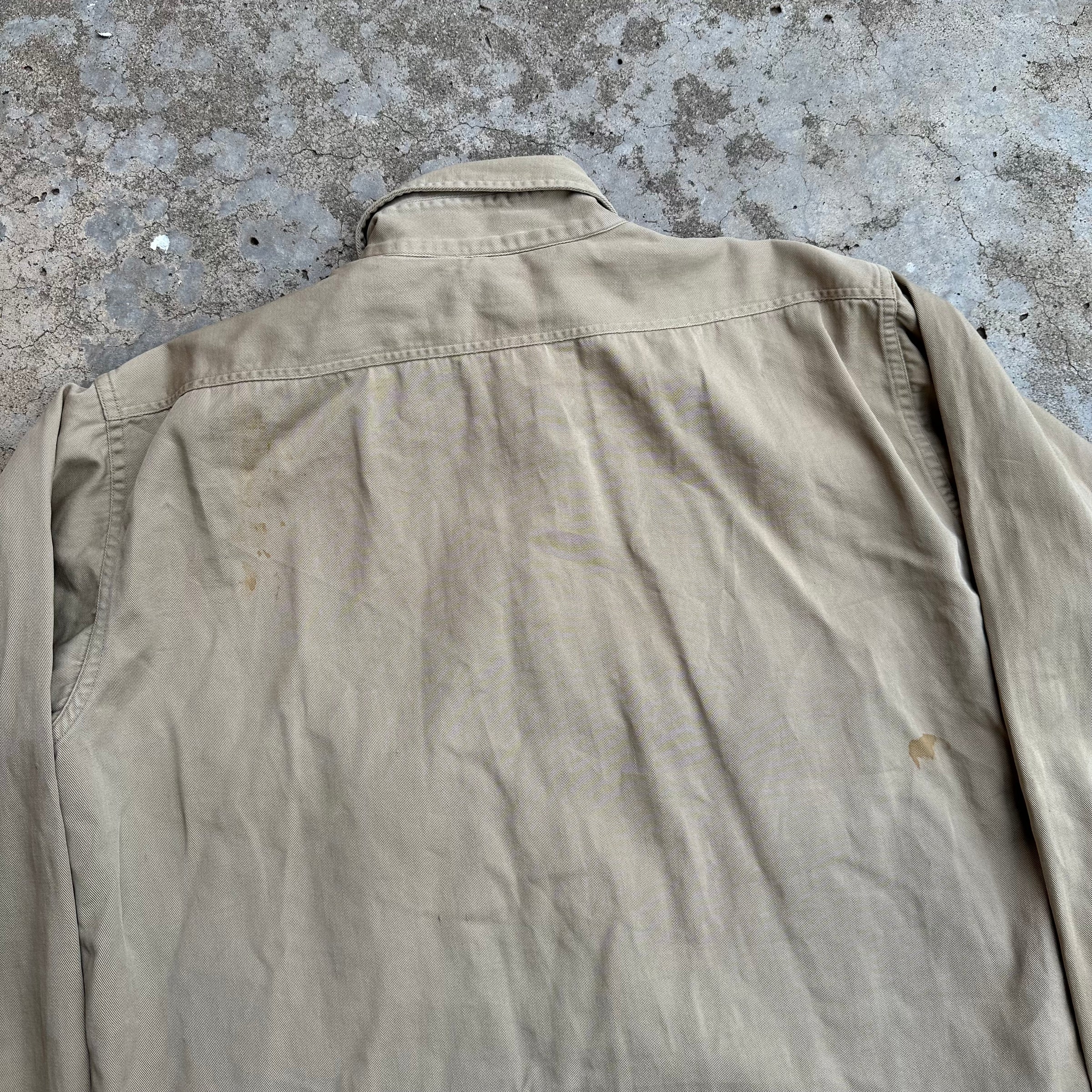 1950’s/60’s Stur-Dee Twist Twill Khaki Work Shirt Large
