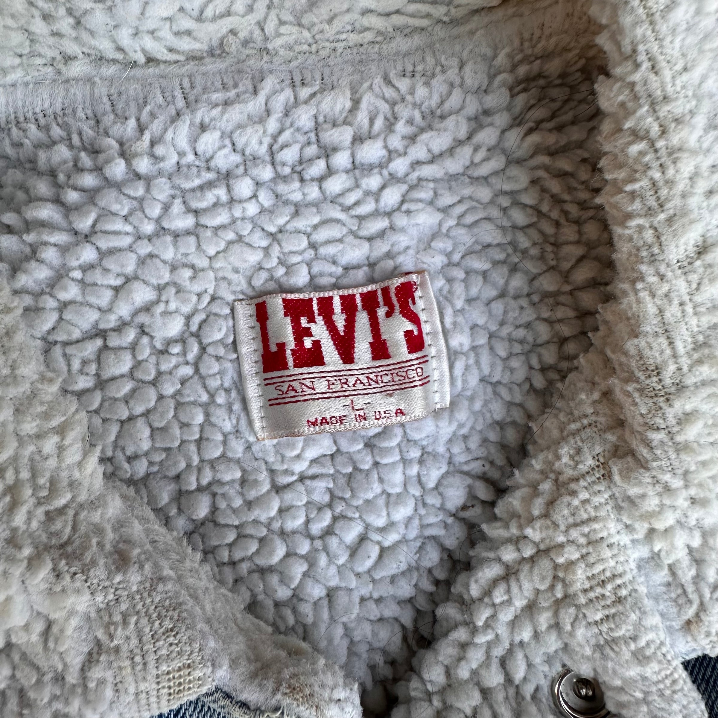 1980’s Levi’s Sherpa Lined Denim Jacket L/XL