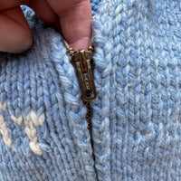 1960’s Light Blue Elk Cowichan Sweater XL