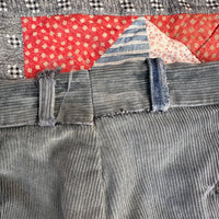1920’s/30’s Strong Reliable Grey Corduroy Pants 38” x 28”