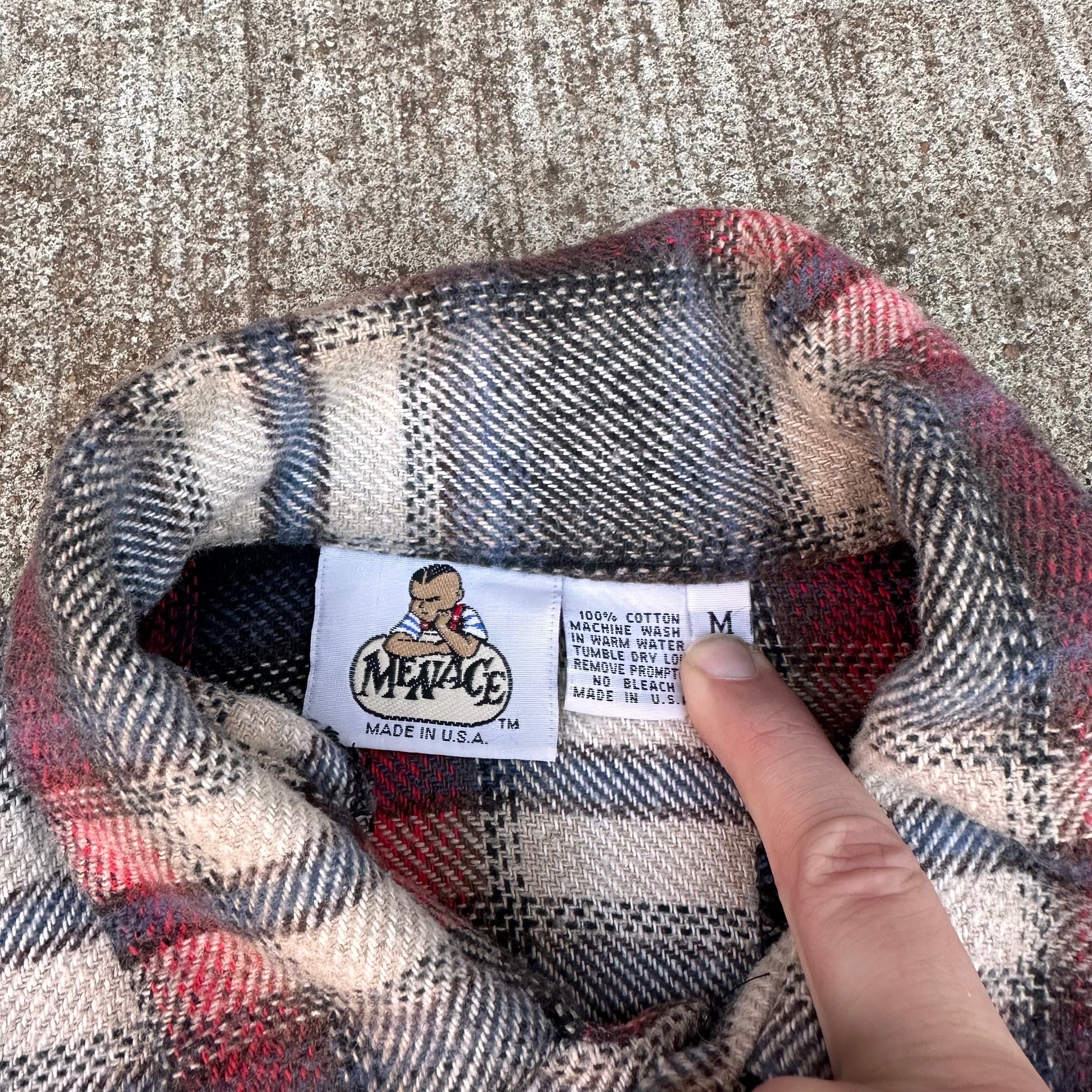 1990’s Menace Skateboards Cotton Flannel Pullover Shirt Medium