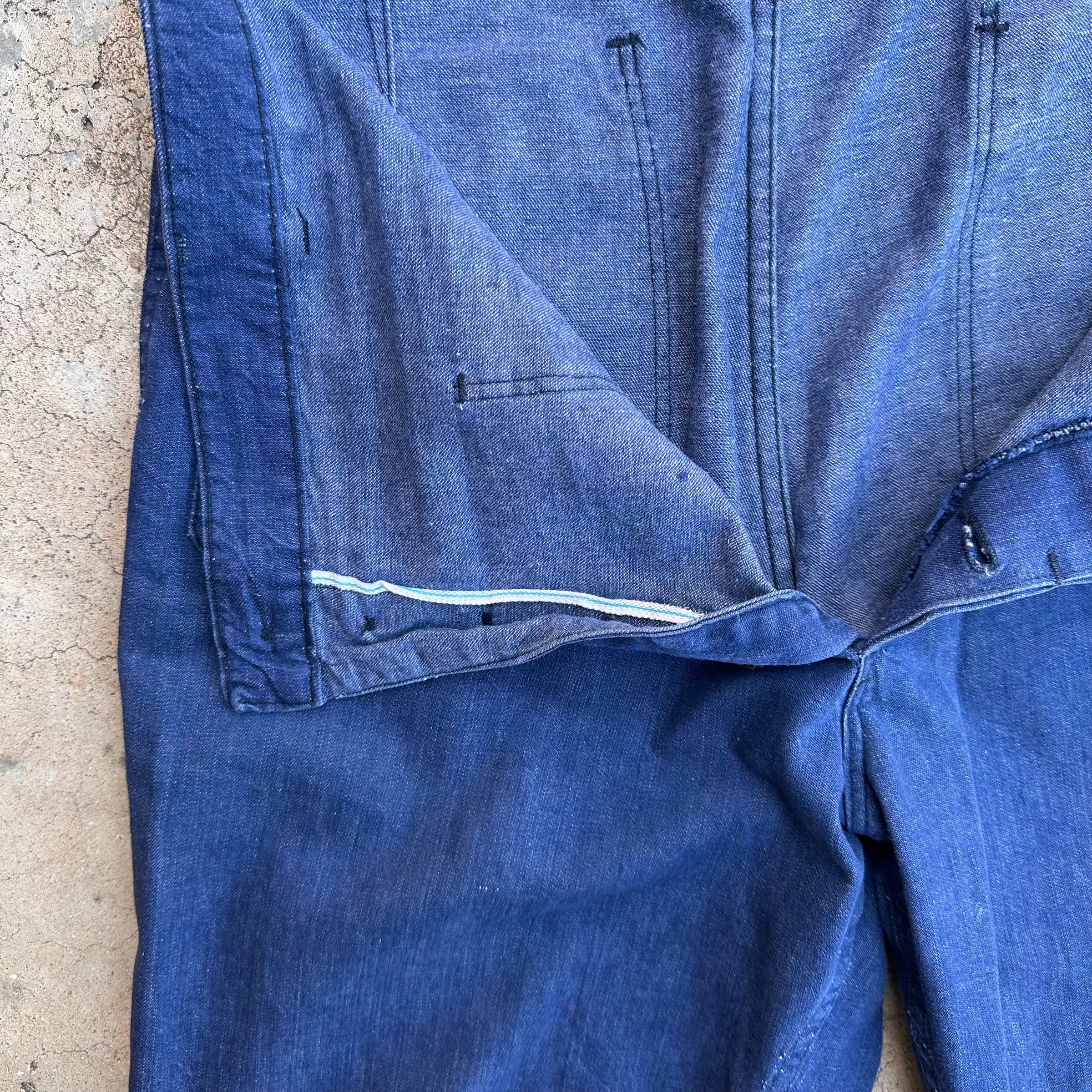 1950’s Stenciled USN Denim Trousers 34” Waist