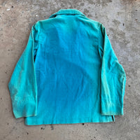 1950’s Prior Sun-Faded Blue Velvet Concho Pullover Shirt Small