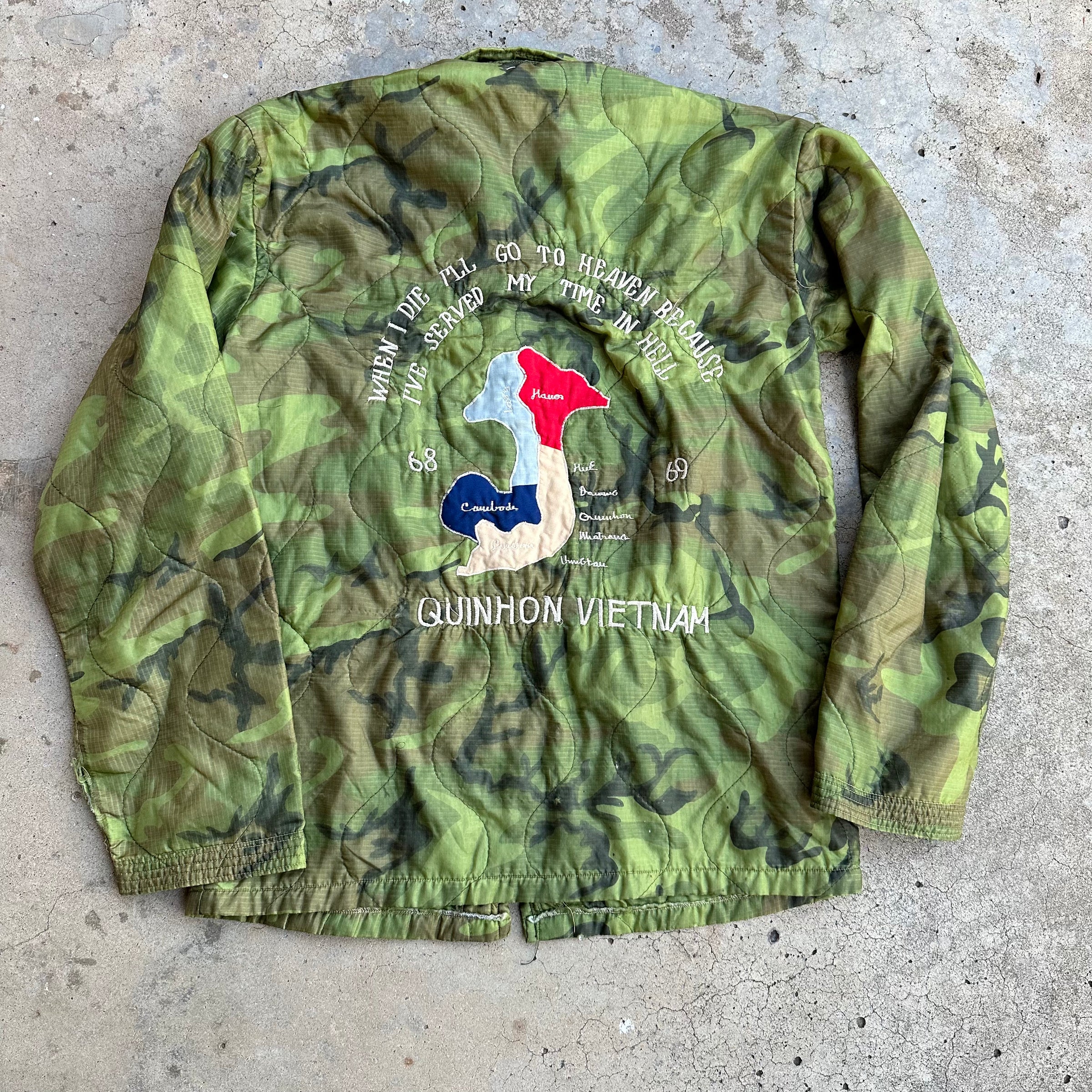 1960’s Vietnam War ERDL Camo Souvenir Jacket Small