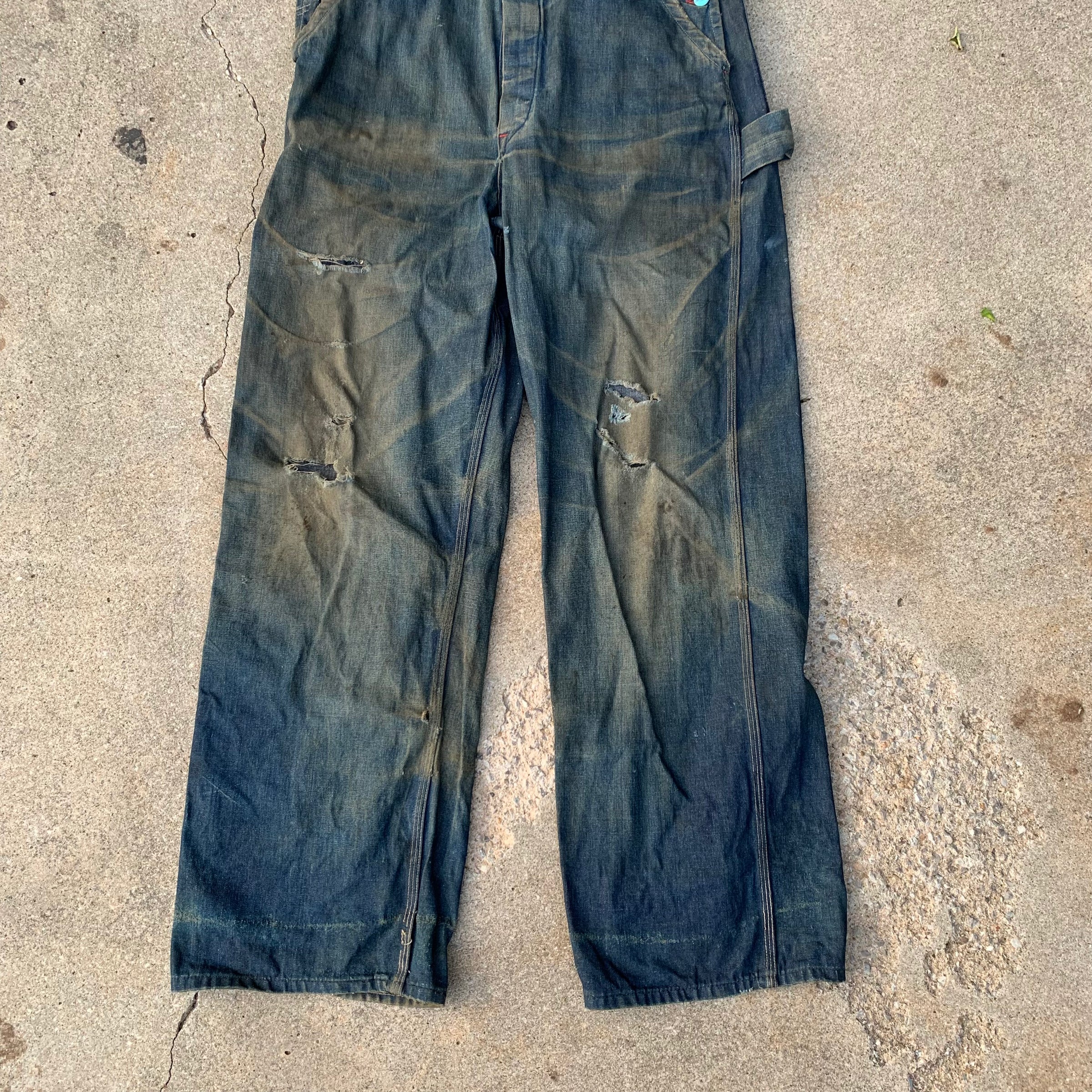 1940’s/50’s Jack Rabbit Low Back Denim Overalls 35” x 32”