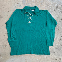 1950's Lace Front Numbered Cotton Knit Jersey Small