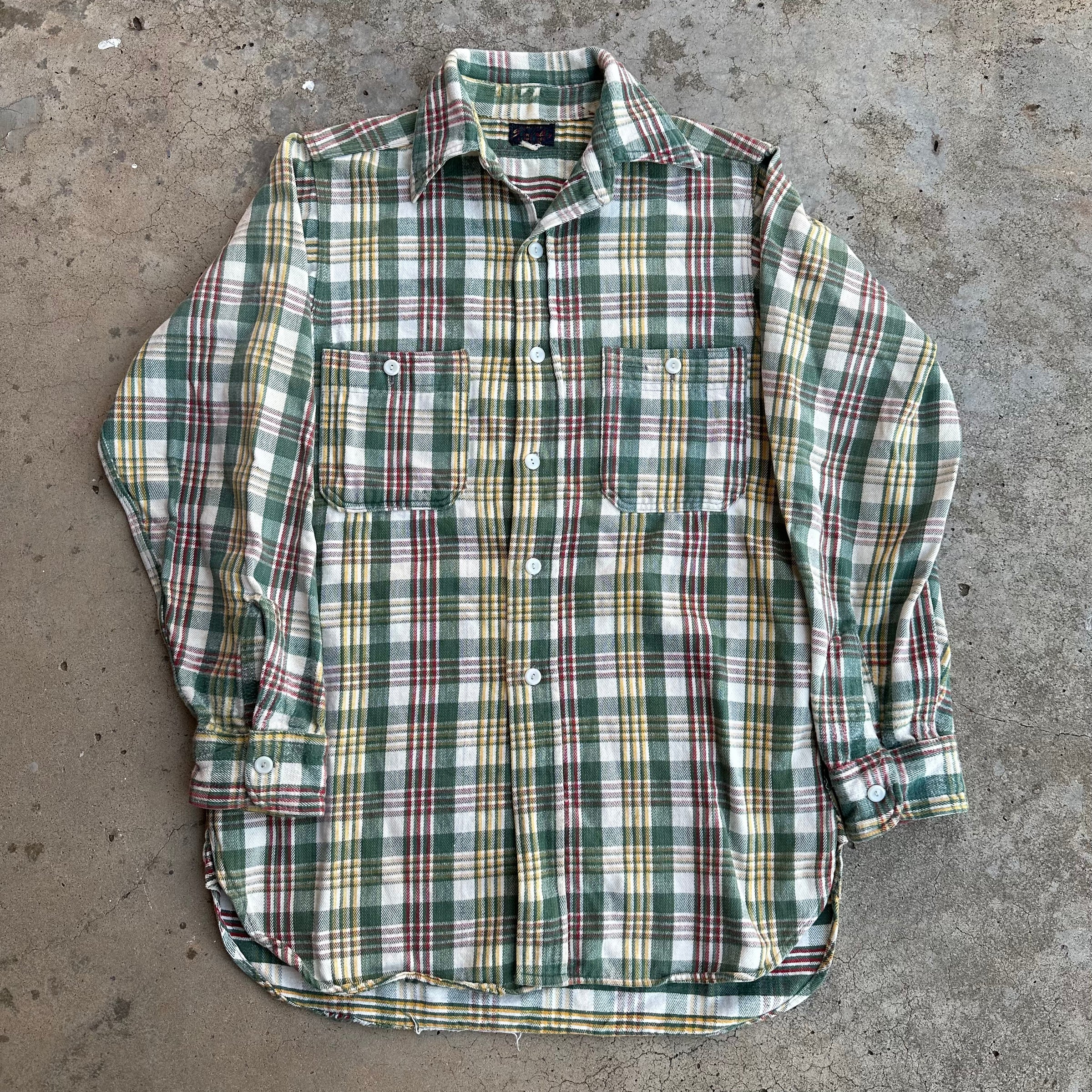 1940’s Sun Valley Plaid Cotton Flannel Shirt