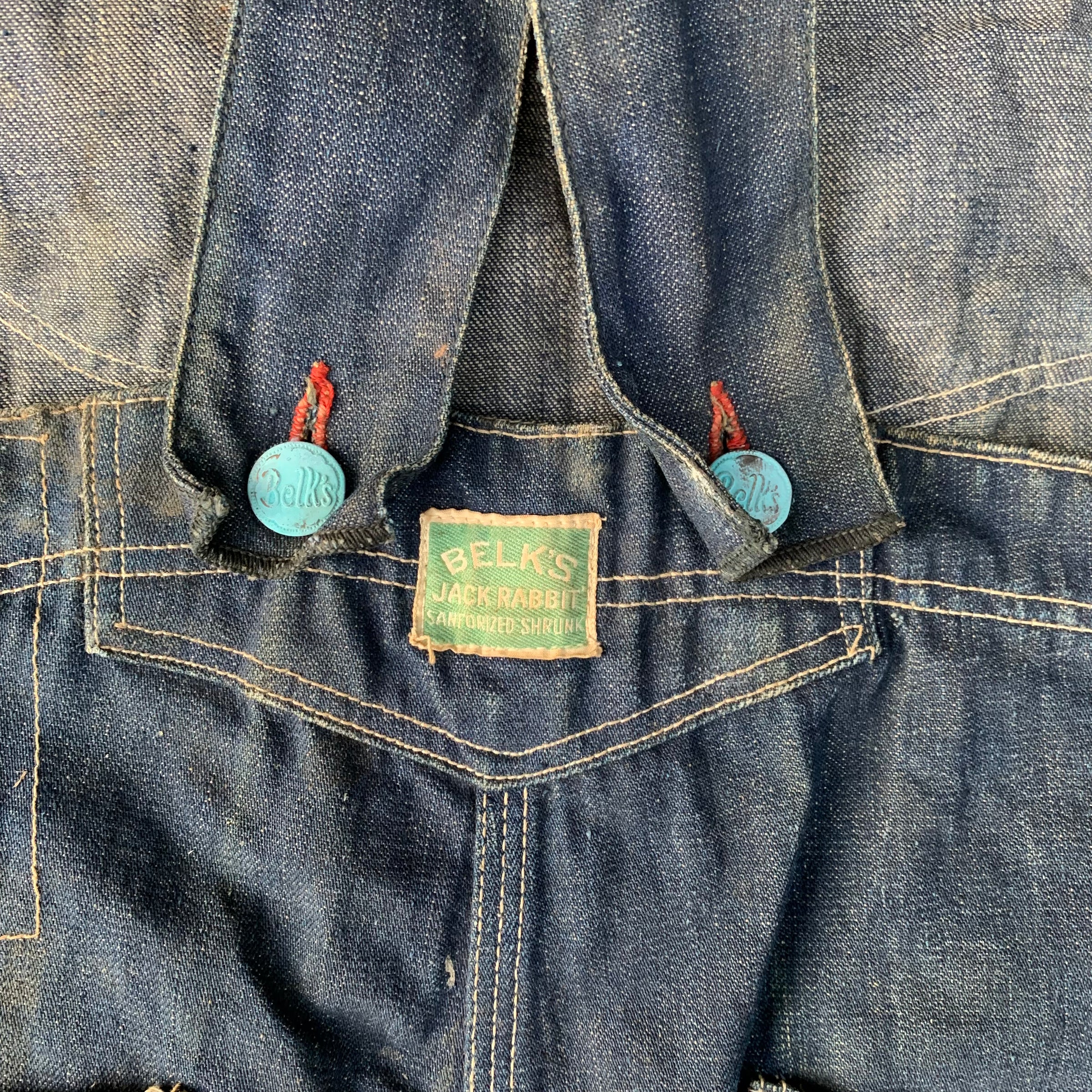 1940’s/50’s Jack Rabbit Low Back Denim Overalls 35” x 32”