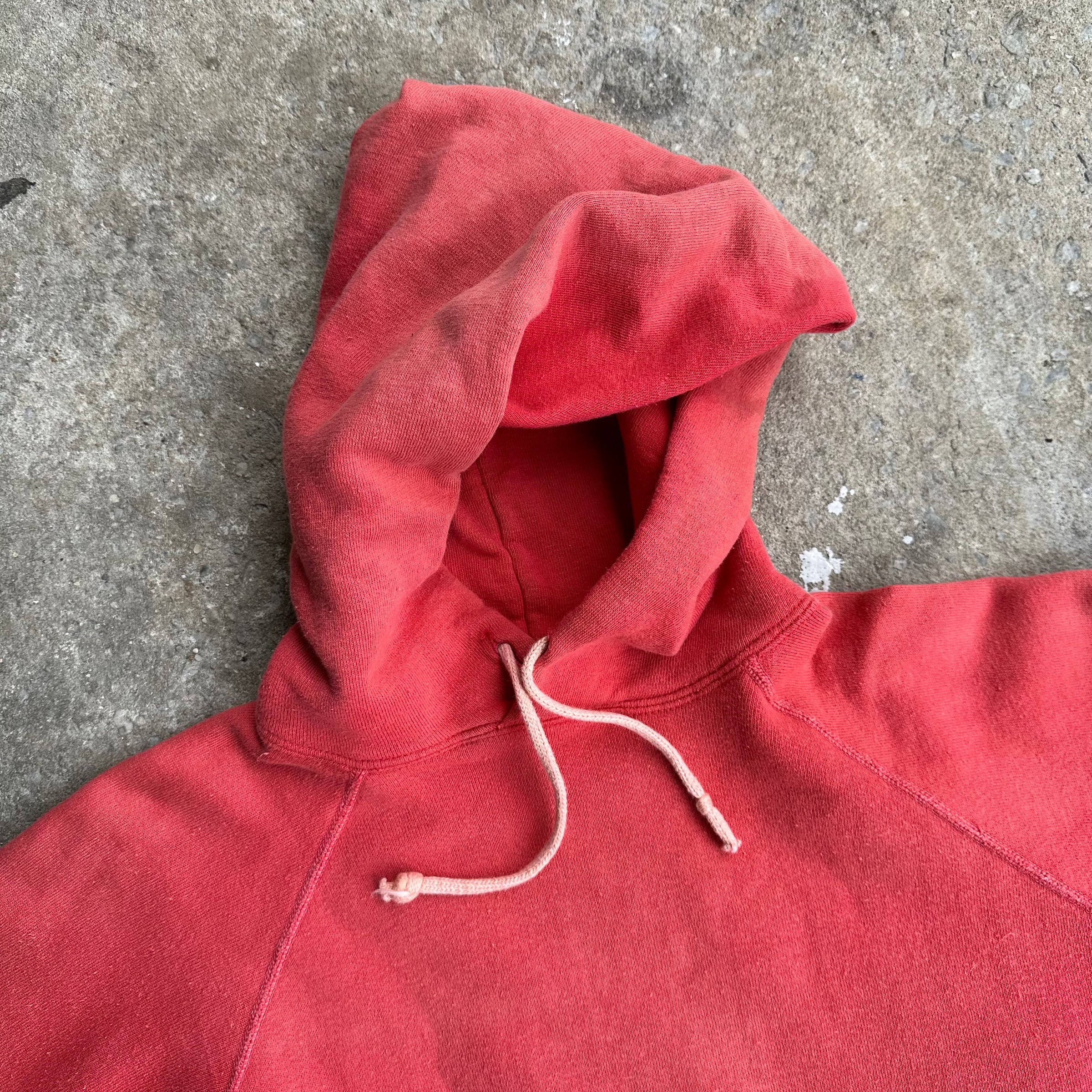 1950’s/60’s Faded Red Hooded Sweatshirt 23” Chest