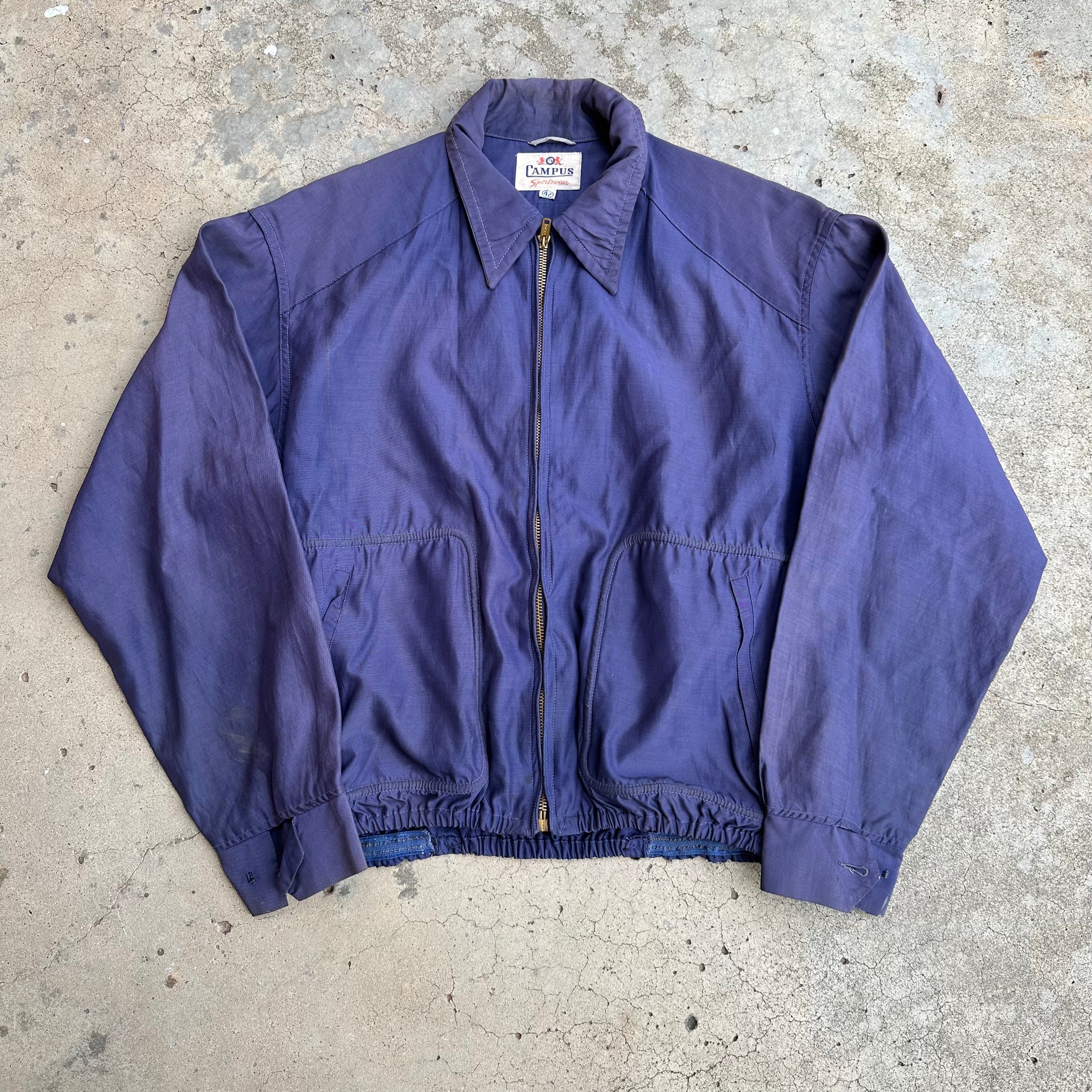 1950’s Purple Campus Nylon Rockabilly Work Jacket Size 42