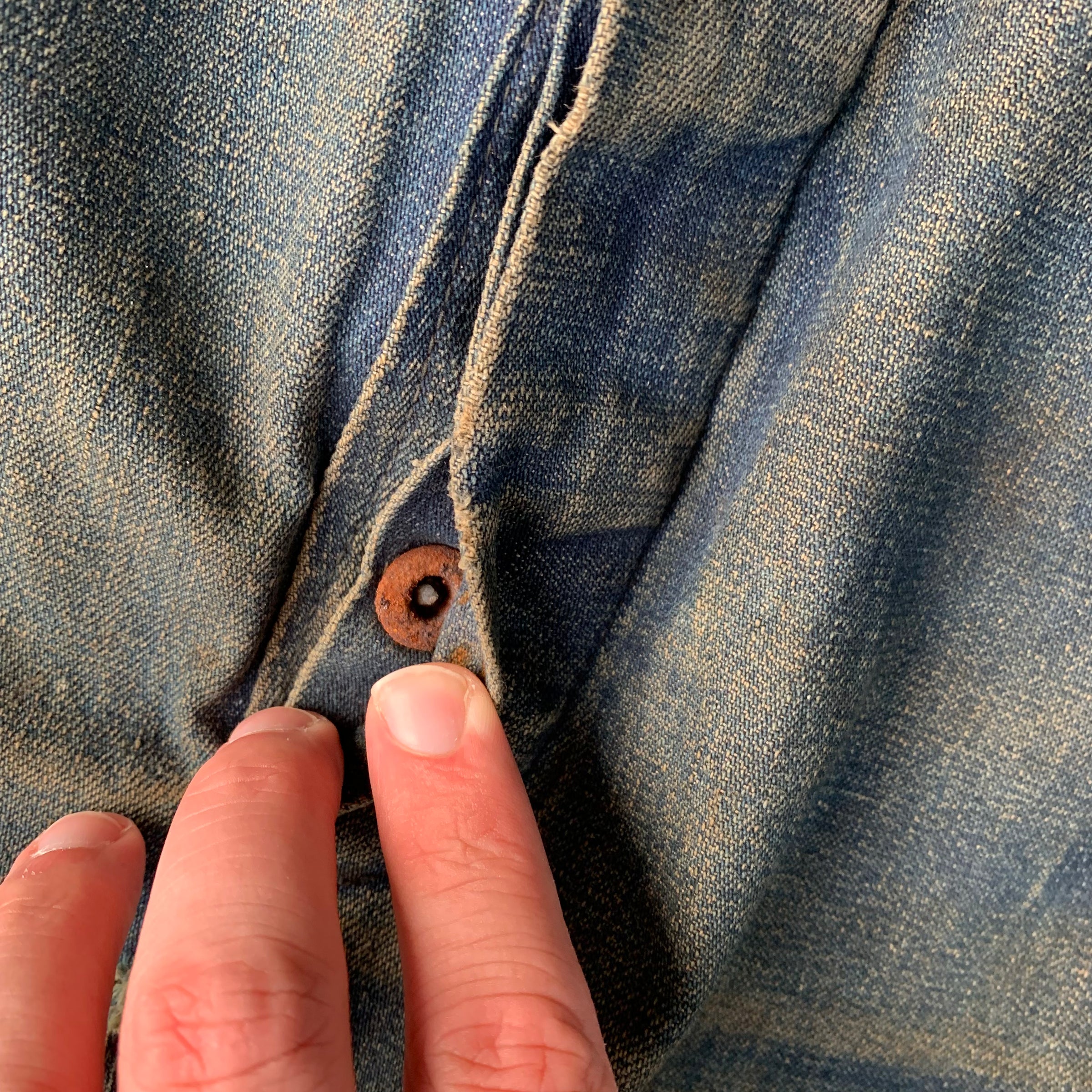 1940’s/50’s Jack Rabbit Low Back Denim Overalls 35” x 32”