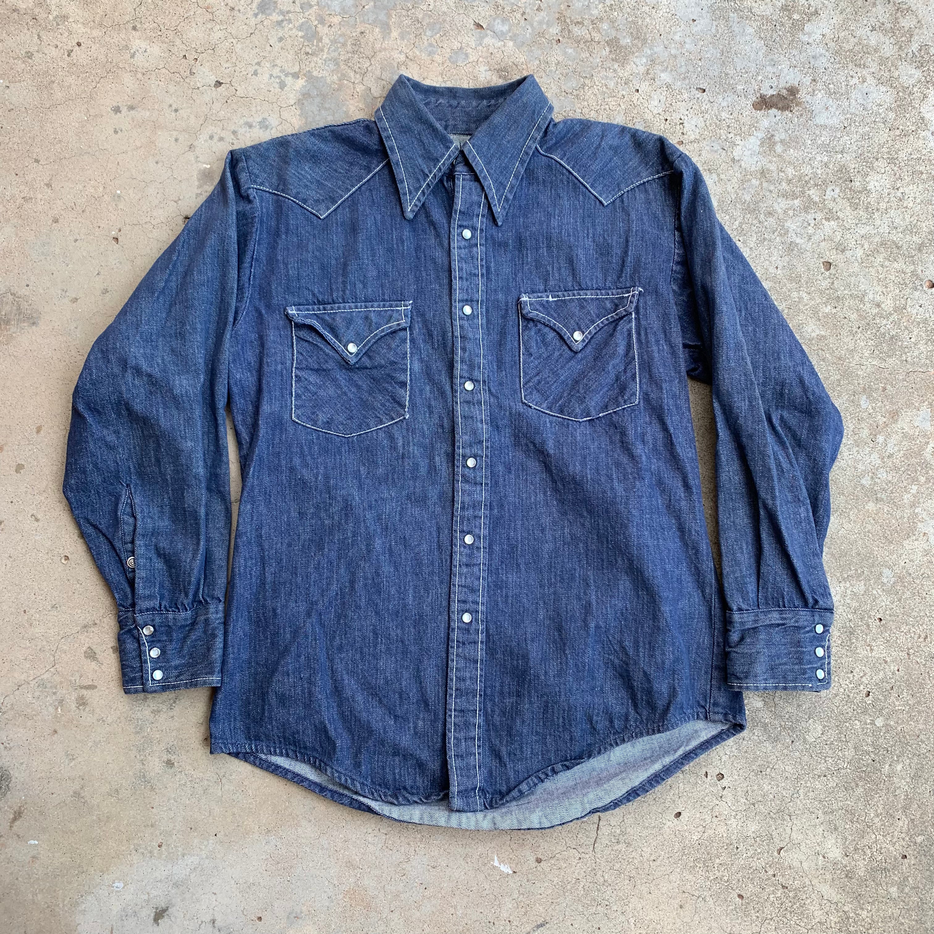 1970’s The Stockman Denim Western Shirt Medium