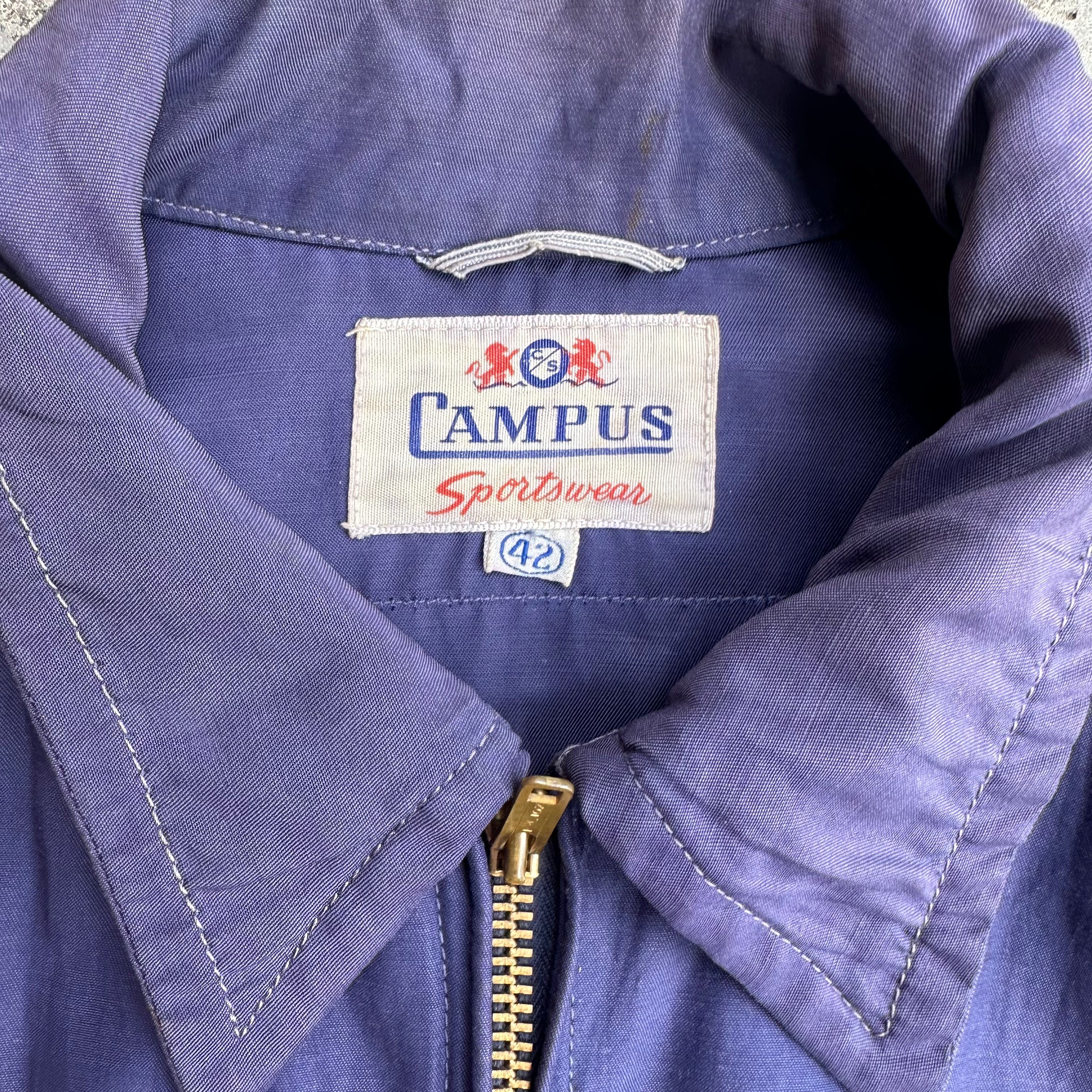 1950’s Purple Campus Nylon Rockabilly Work Jacket Size 42