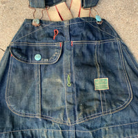 1940’s/50’s Jack Rabbit Low Back Denim Overalls 35” x 32”