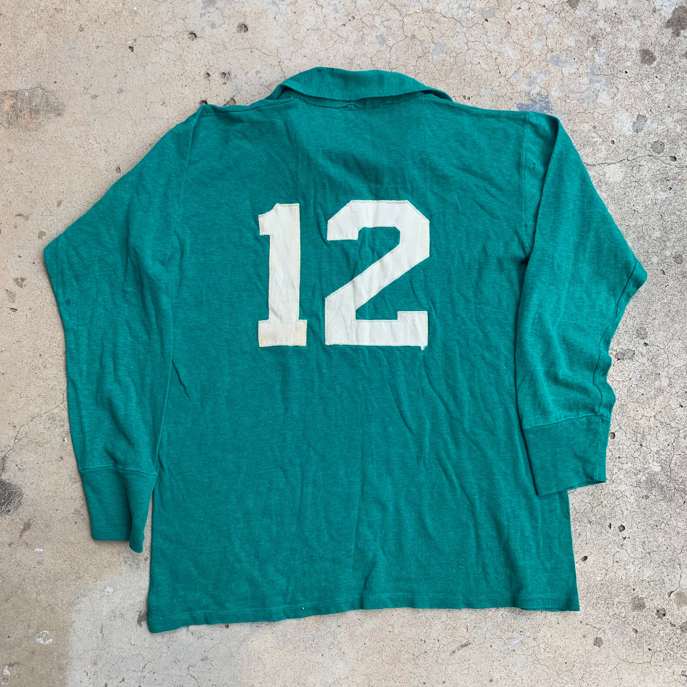 1950's Lace Front Numbered Cotton Knit Jersey Small