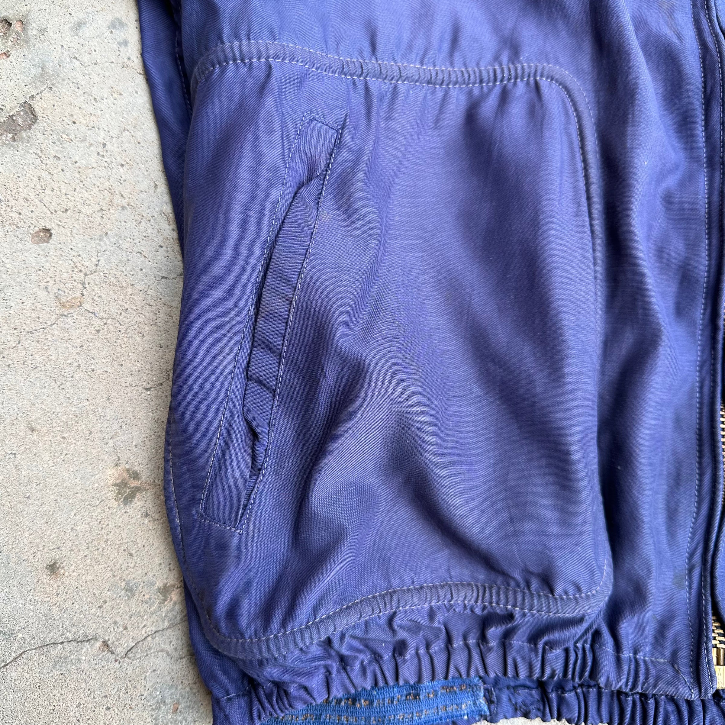 1950’s Purple Campus Nylon Rockabilly Work Jacket Size 42