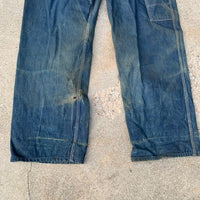1940’s/50’s Jack Rabbit Low Back Denim Overalls 35” x 32”