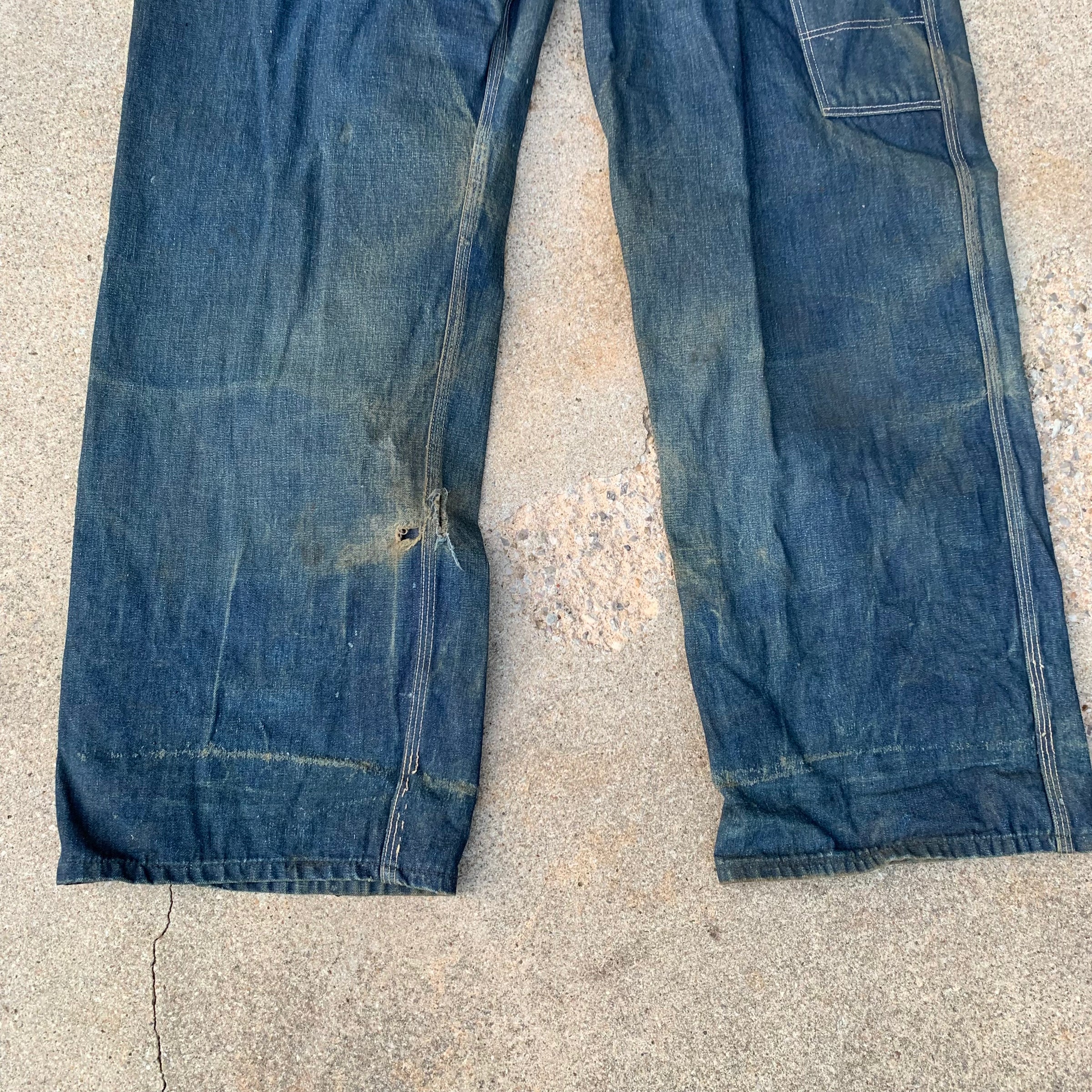 1940’s/50’s Jack Rabbit Low Back Denim Overalls 35” x 32”