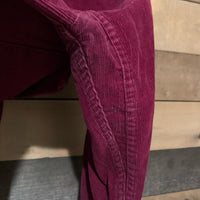 1950's Burgundy Corduroy Loop Collar Button Down Shirt M/L
